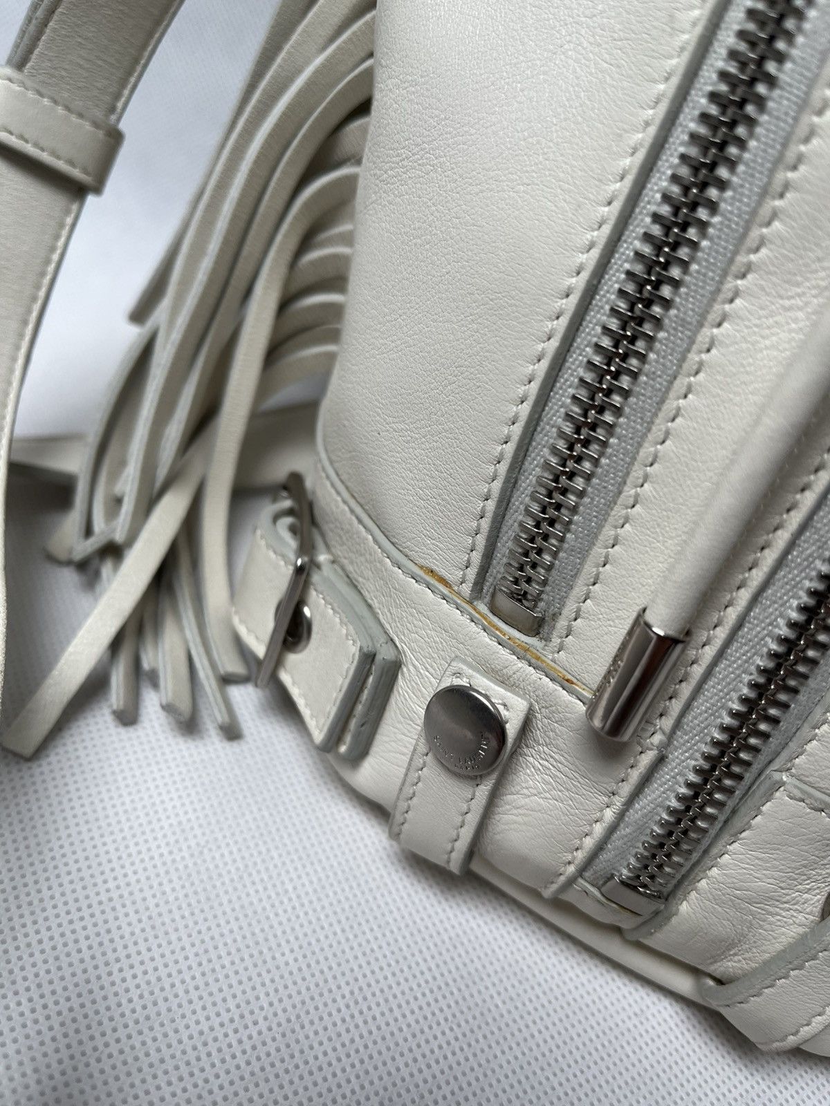 Saint Laurent Paris Saint Laurent Paris mini rider white zipper shoulder bag Size ONE SIZE - 9 Thumbnail