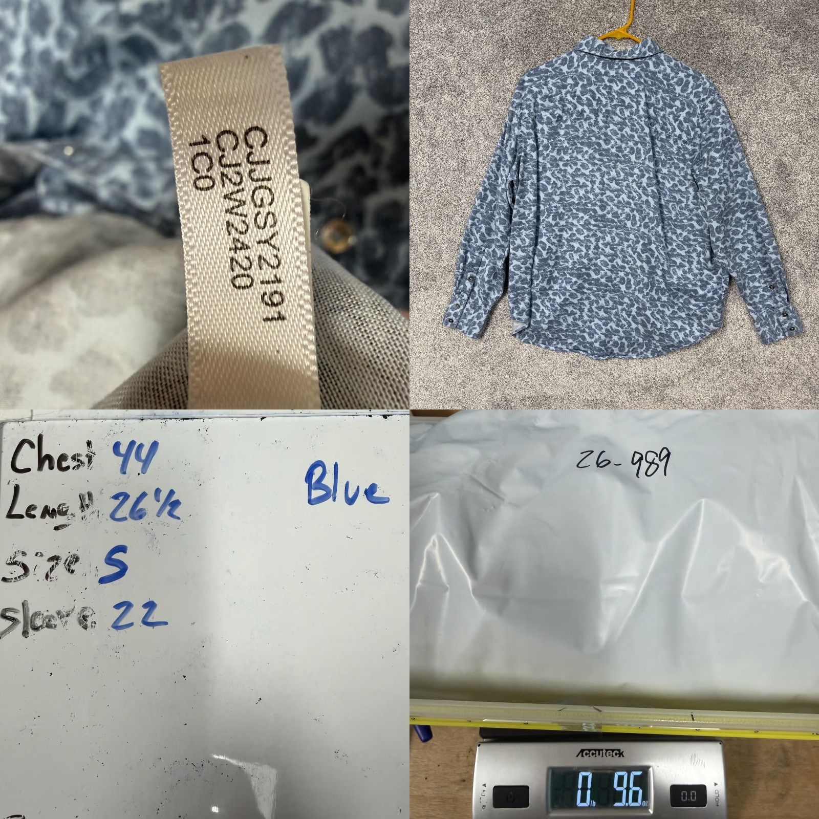 Vintage Calvin Klein Button-Up Shirt Mens Small Blue Animal Print Lyocell Rayon button Size US S / EU 44-46 / 1 - 8 Thumbnail