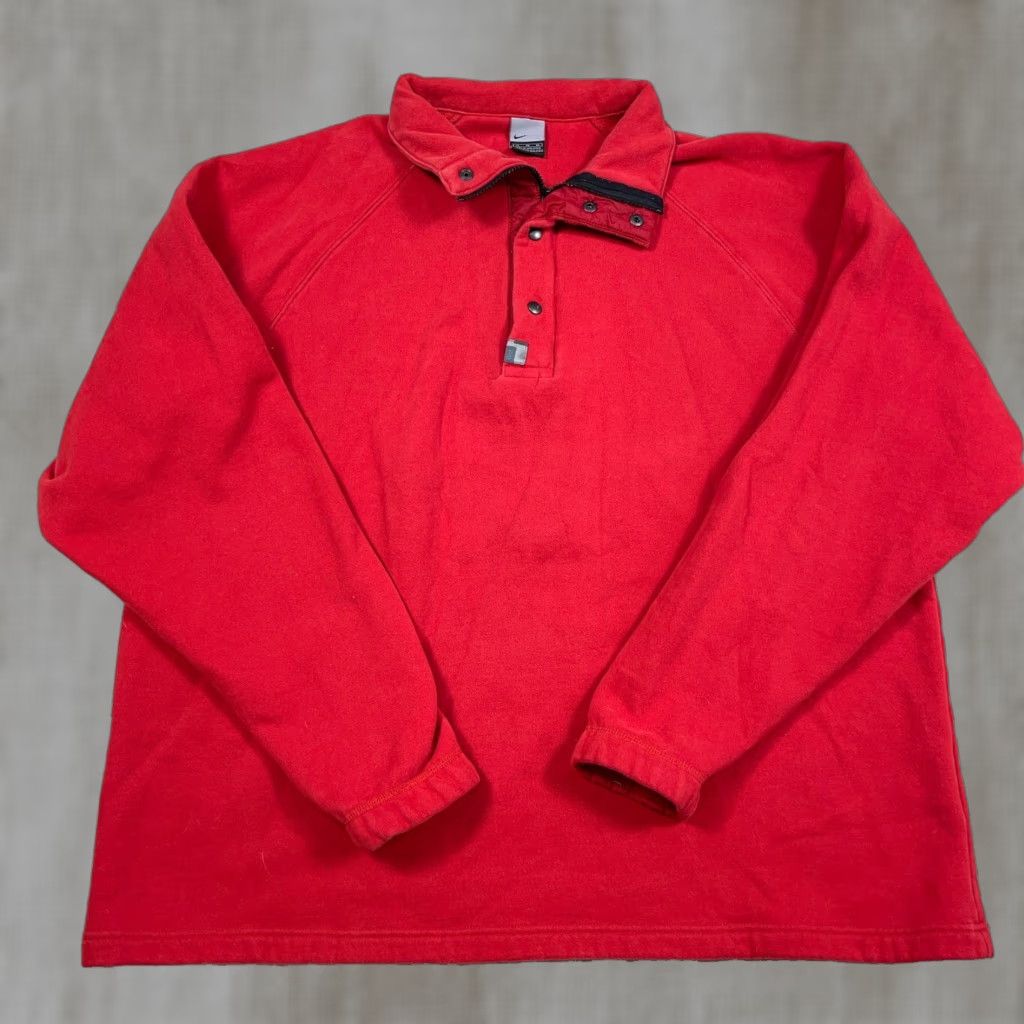 Nike VINTAGE Nike Sweatshirt Men XL Red 1/4 Zip Pullover Mock Neck Sportswear Logo Sweatshirt 2000s Mens Size US XL / EU 56 / 4 - 1 Thumbnail