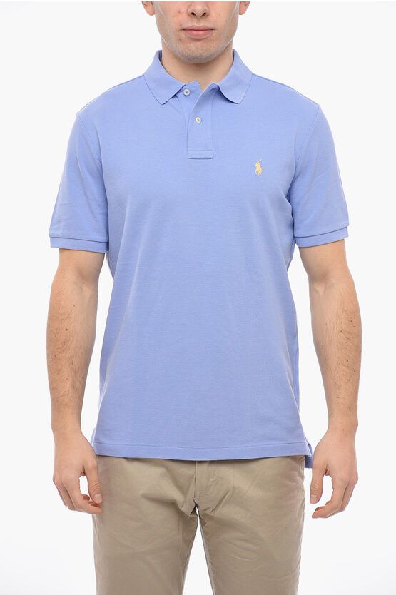 og1mm0524 Piquet Cotton Polo in Light Blue
