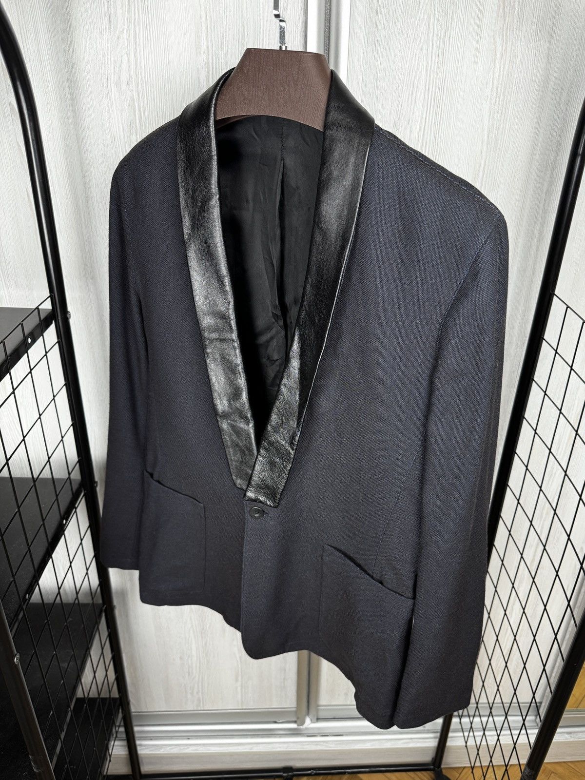 Filippa K Flippa K M. David Tuxedo Jacket Cotton Wool Leather blazer Size 40R - 6 Thumbnail