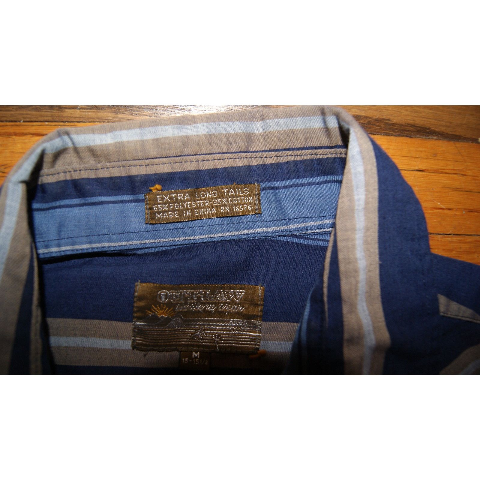 Vintage VTG Outlaw Western Wear Pearl Snap Shirt Men M Stripe Cowboy Size US M / EU 48-50 / 2 - 4 Thumbnail