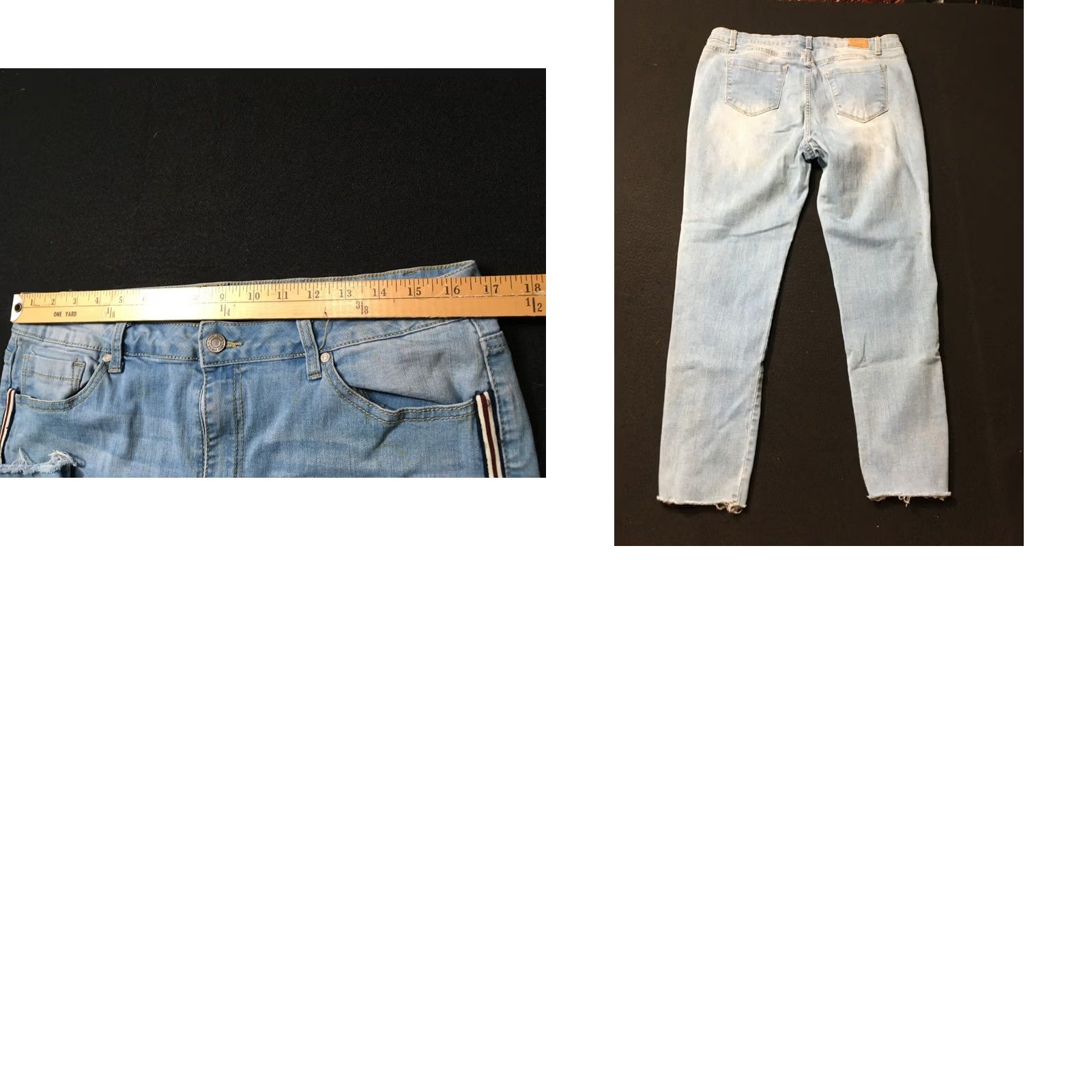 Vintage Jeans Womens Blue Distressed Zip Size 17 Side Piping Iris Jeans Denim Regular Mid Rise Distressed Pockets Cotton Blend Button Vintage: No Size 38" / US 16 / IT 52 - 8 Thumbnail