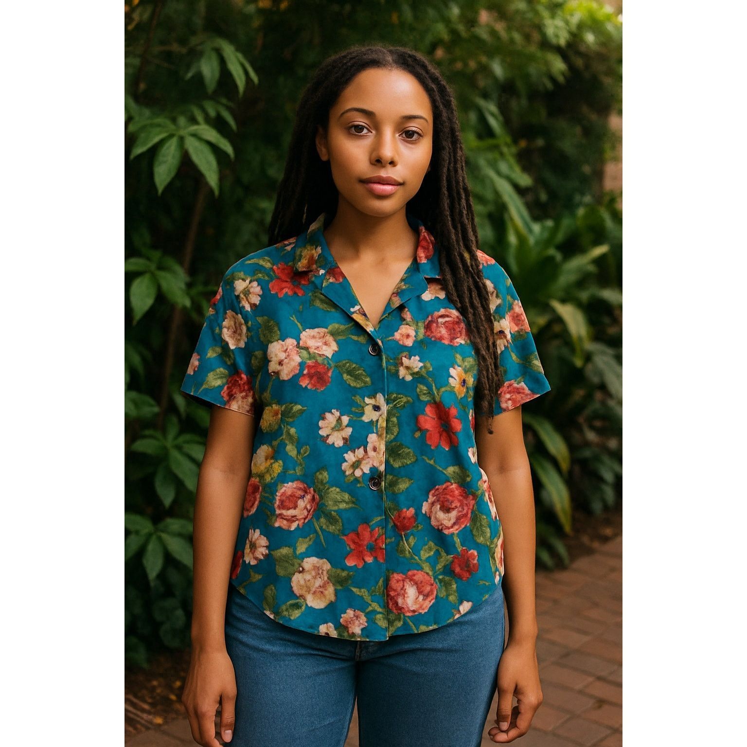 Victoria's Secret Floral Satin Pajama Top Blue Rose Print Victoria’s Secret M Size M / US 6-8 / IT 42-44 - 1 Thumbnail