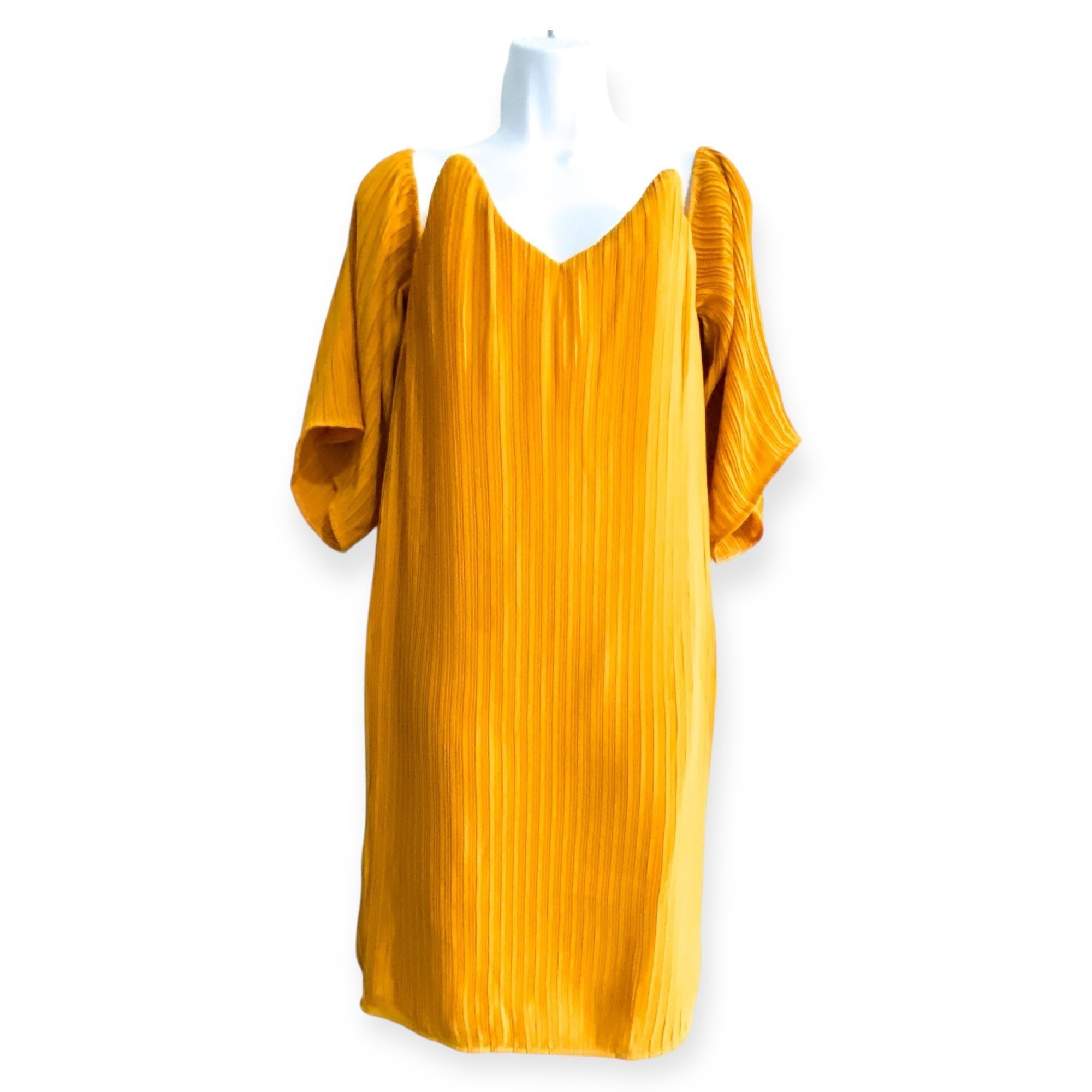 Elliatt Marigold Pleated Off Shoulder Dress XS Yellow NWT