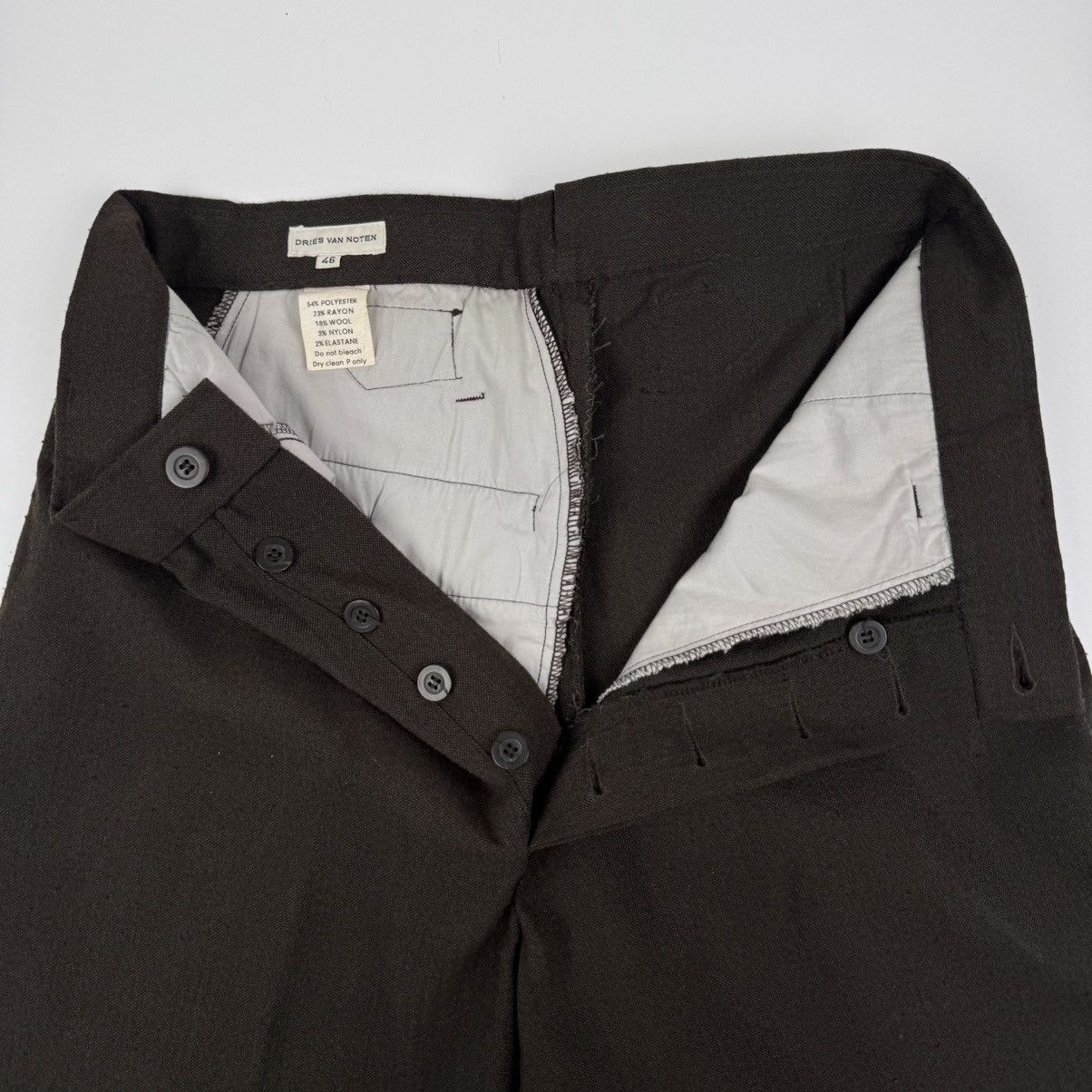 Dries Van Noten Dries Van Noten 2000’s Brown Wide Leg Work Pants Size US 30 / EU 46 - 7 Thumbnail