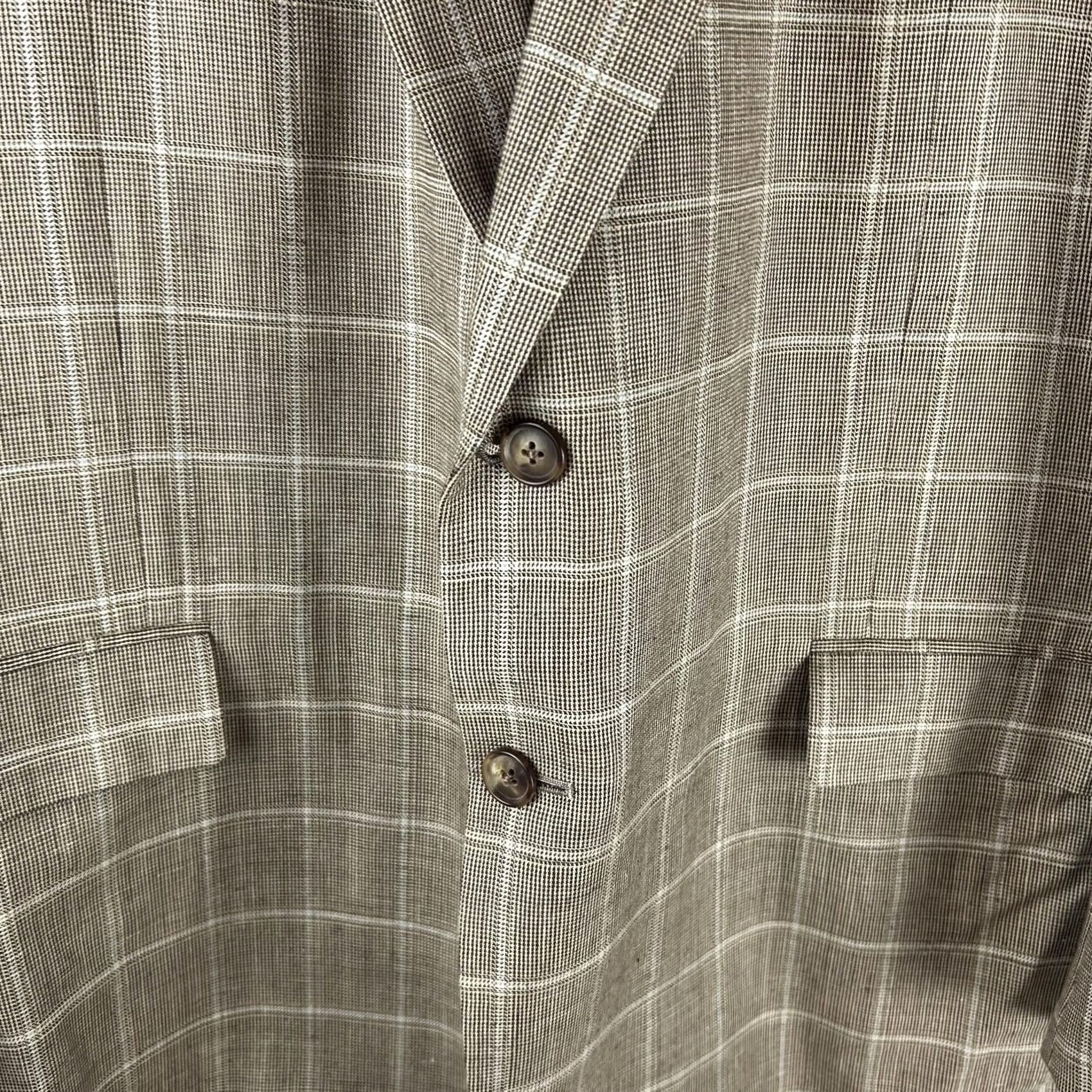 Brooks Brothers Brooks Brothers Coat Mens 48 Beige Sport 48R Brown Windowpane Madison Full Canvas Size US M / EU 48-50 / 2 - 3 Thumbnail