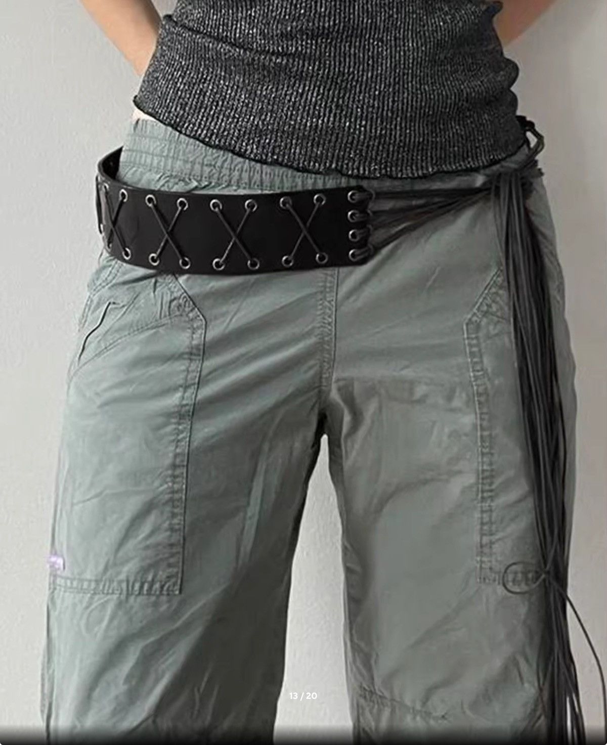 Japanese Brand × Vintage Vintage Bandage Tassels Pu Belt Y2K Hollow Out Size ONE SIZE - 9 Thumbnail