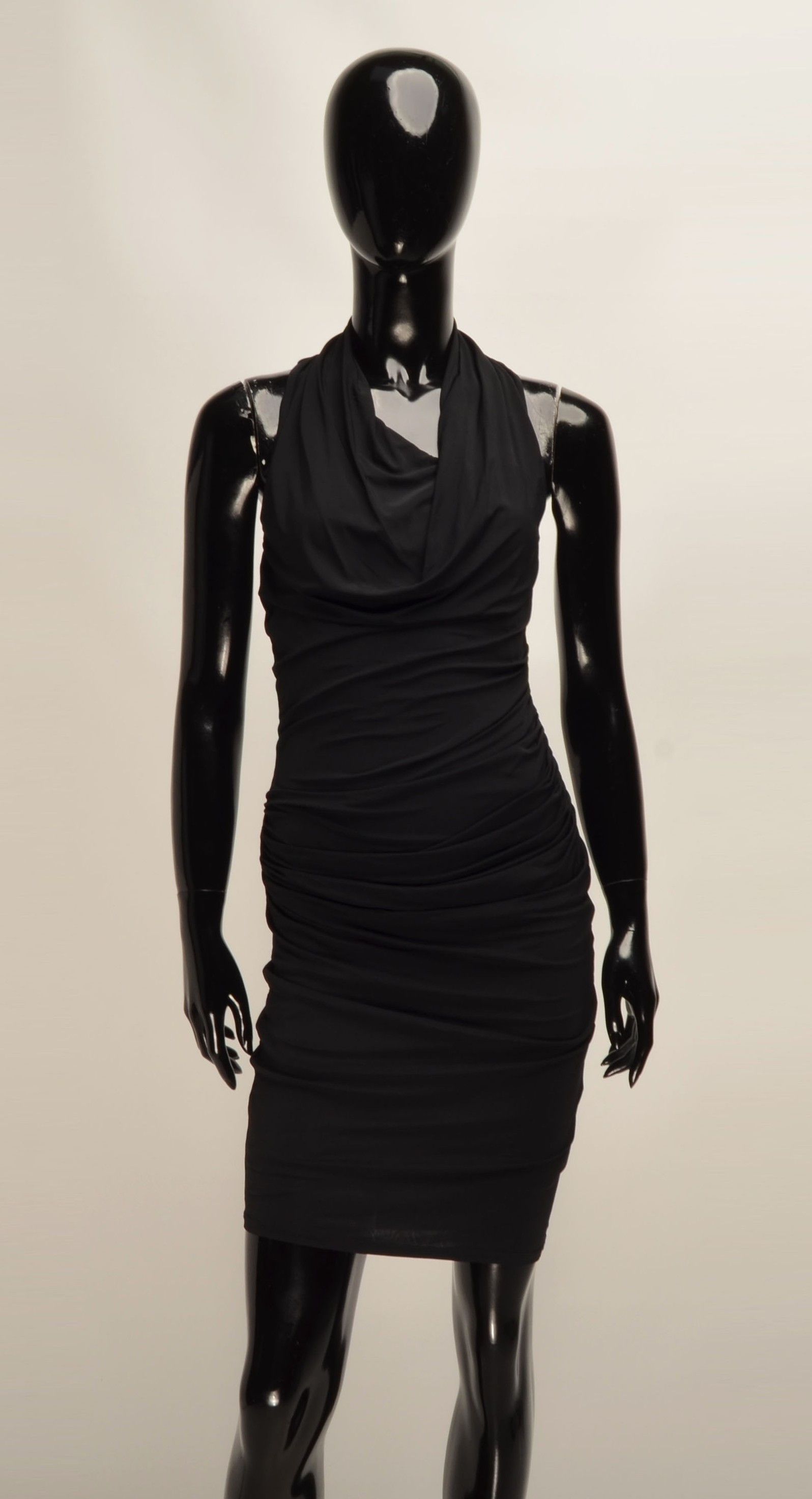 Helmut Lang Helmut Lang Black Bodycon Draped Dress Size S / US 4 / IT 40 - 1 Thumbnail