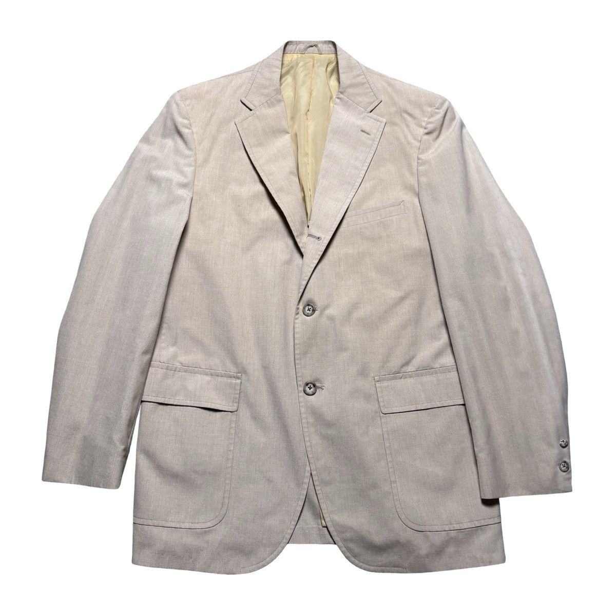 Other Vintage 80s Beige Cotton Blazer Men's L 42 Casual Formal Size 42R - 1 Thumbnail