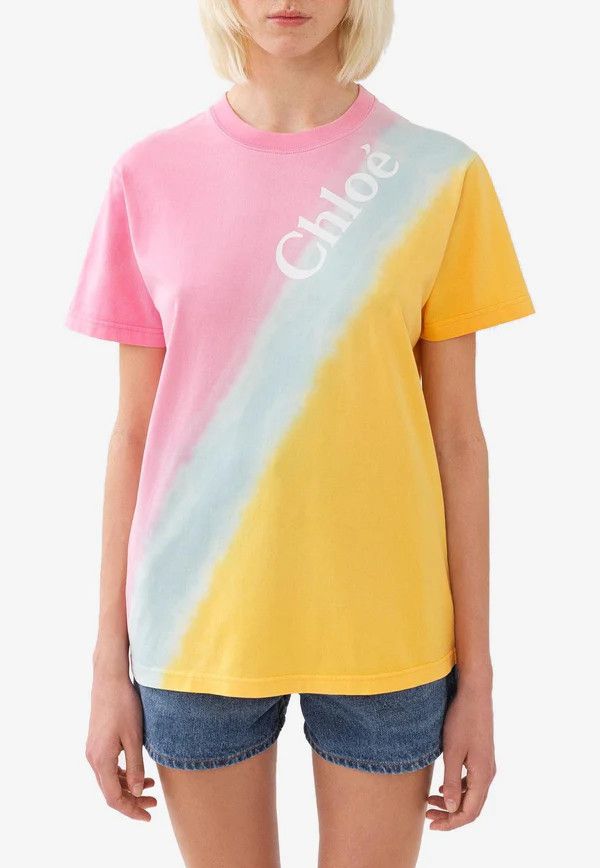 Chloe o1loc1c0625 Graphic T-Shirt in Multicolor Pink Size S / US 4 / IT 40 - 2 Thumbnail