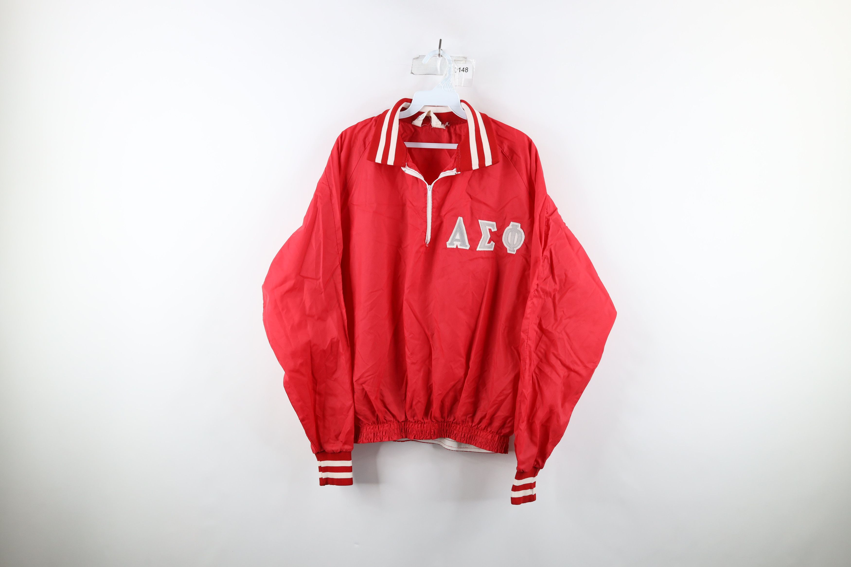 image of Vintage 70's Phi Fraternity Pullover Windbreaker Jacket Usa in Red, Men's (Size XL)