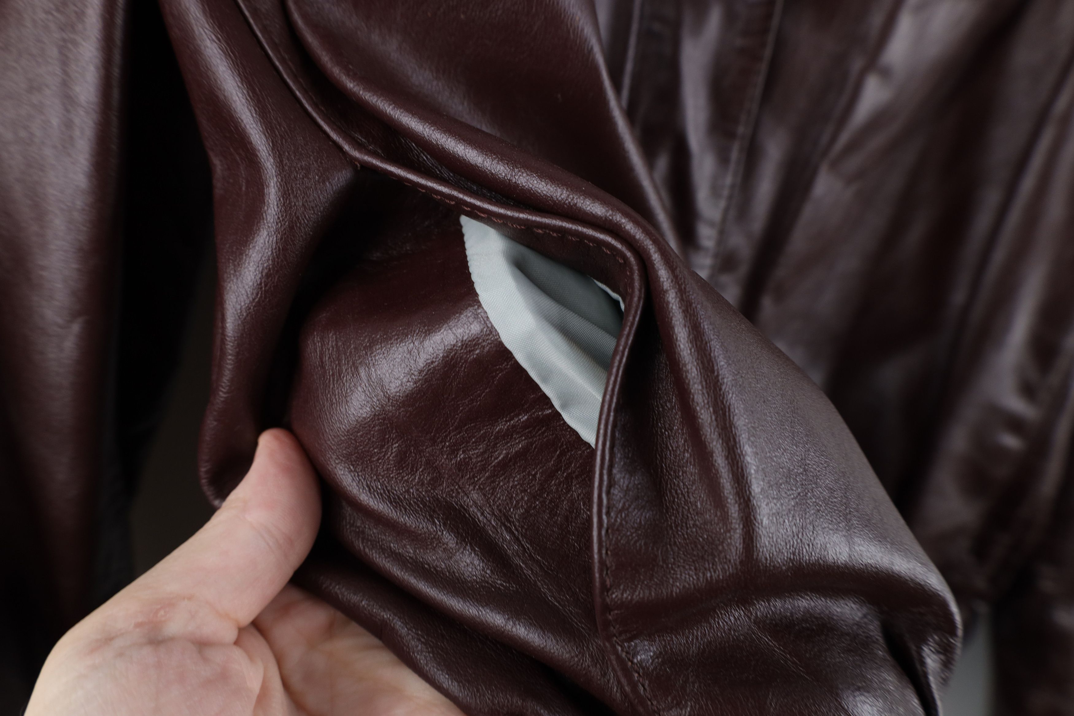 Vintage Vintage 80s 90s Streetwear Leather Bomber Jacket Oxblood Red Size M / US 6-8 / IT 42-44 - 6 Thumbnail