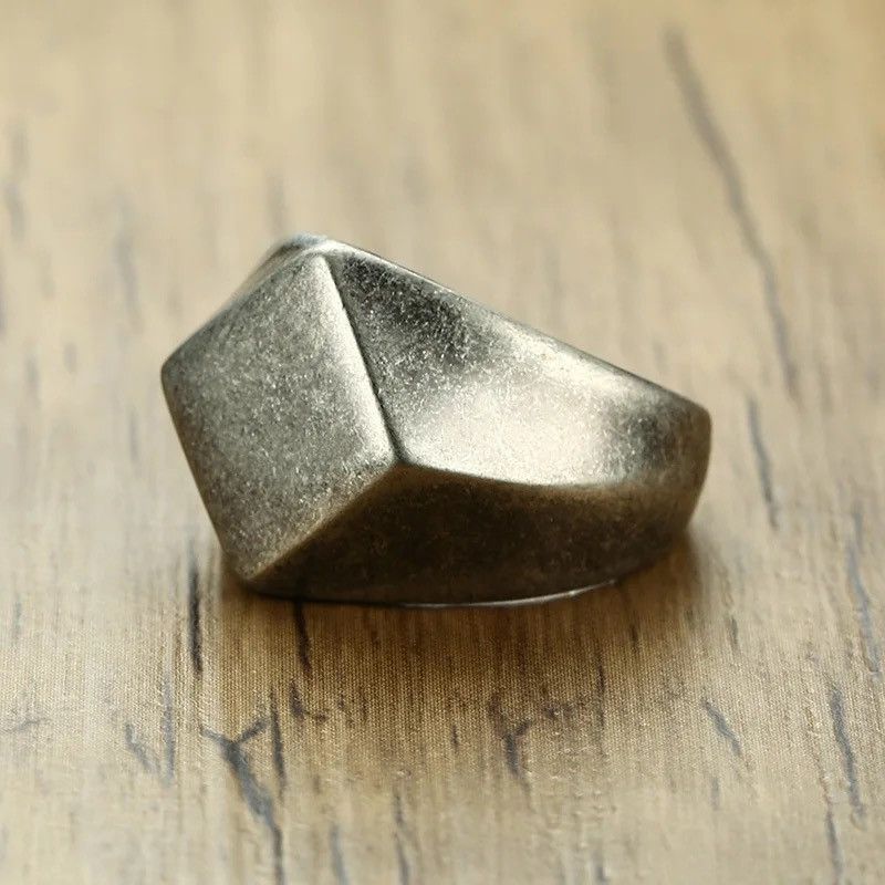 Designer × Jewelry Flat-Top Signet Ring Size ONE SIZE - 3 Thumbnail