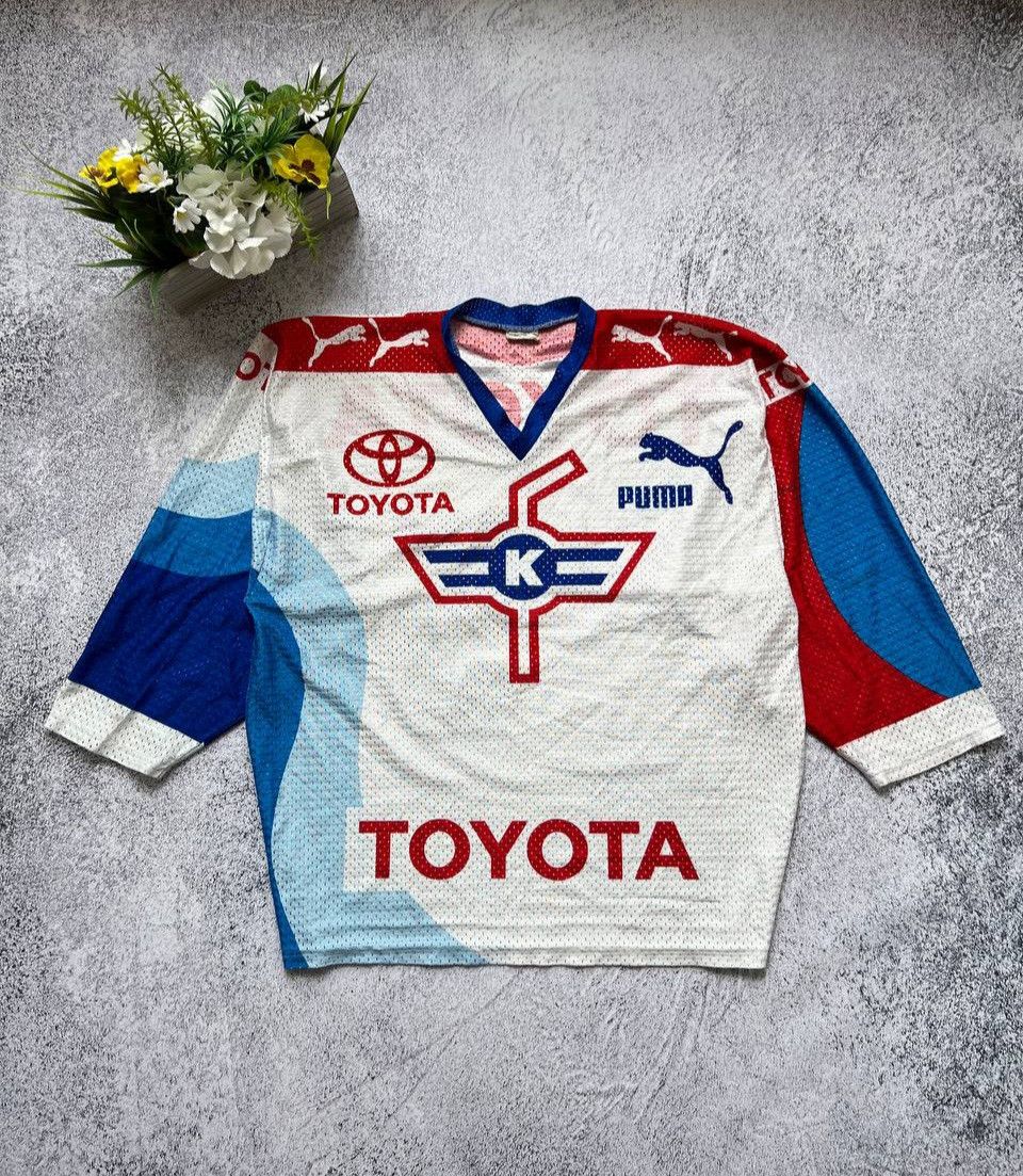 image of Bloke x Hockey Jersey Kloten Flyers 1990S Puma Toyota Switzerland Ice Hockey 5 in White (Size XL)