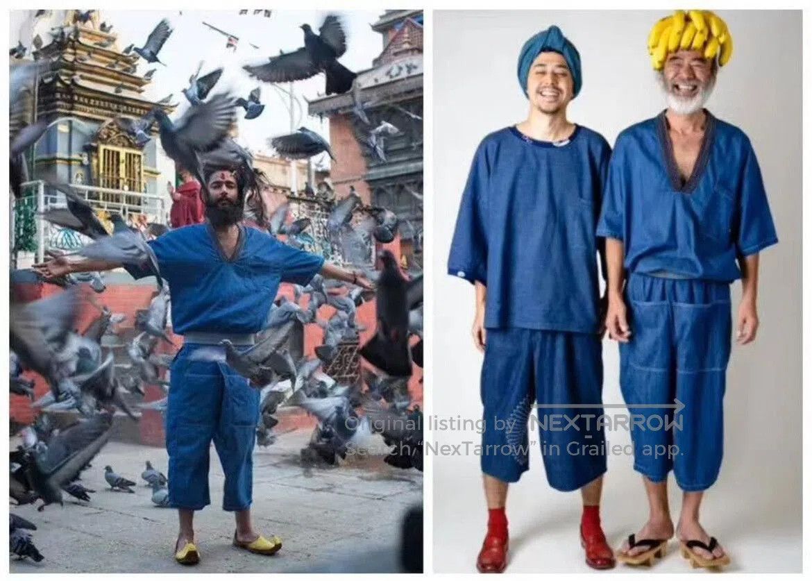 Kapital Kapital Denim Short Sleeve Top with Blue Dye. Size US L / EU 52-54 / 3 - 6 Thumbnail