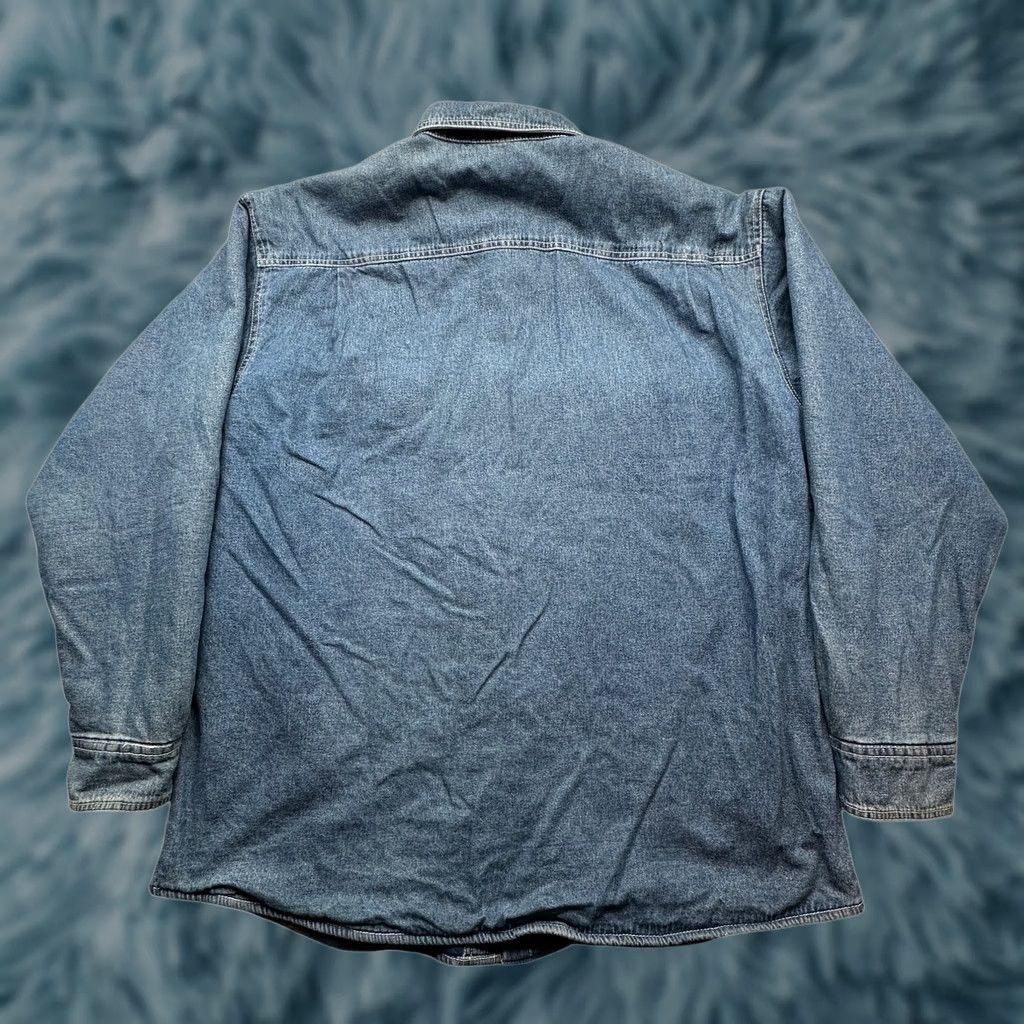 Levi's VINTAGE Levi's Denim Fleece Lined Plaid Button Up Long Sleeve Shirt Men XL Blue Size US XL / EU 56 / 4 - 1 Thumbnail