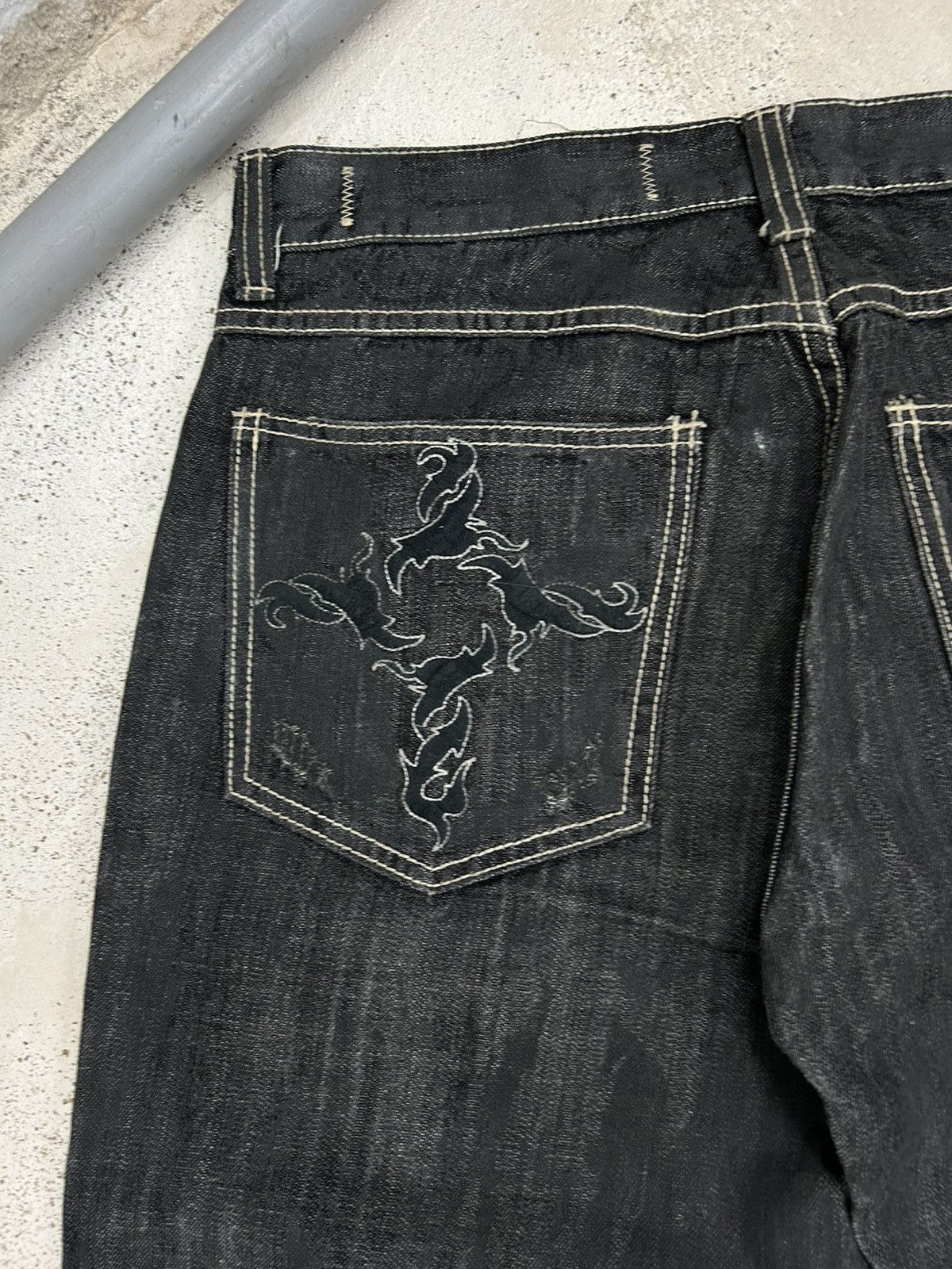 20471120 × GOSTAR DE FUGA × Japanese Brand Zenstyle Lab Japan Jean Pocket Logo Crown Fire Cross Size US 36 / EU 52 - 19 Thumbnail