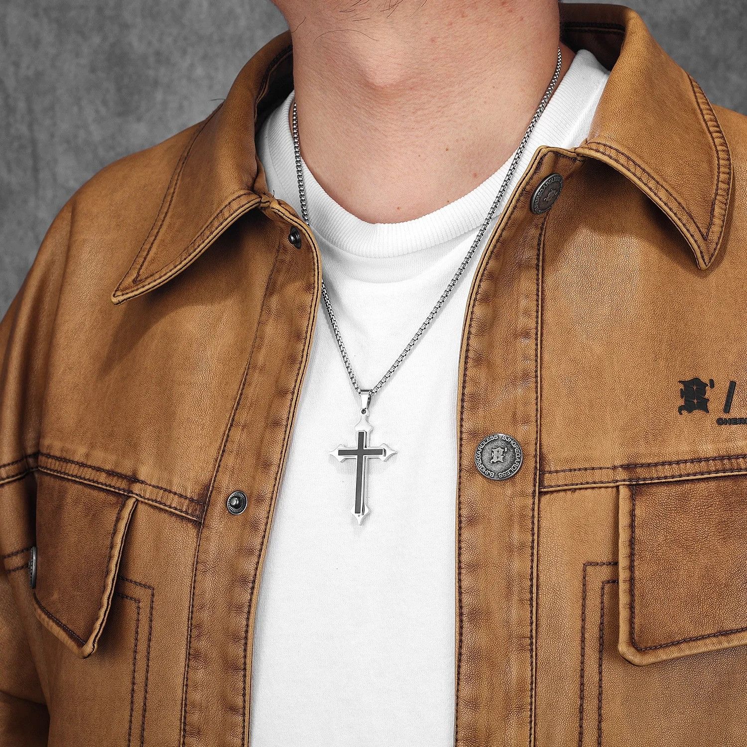 Other Double Layer Cross Pendant Accessories Necklace Gifts Size ONE SIZE - 5 Thumbnail