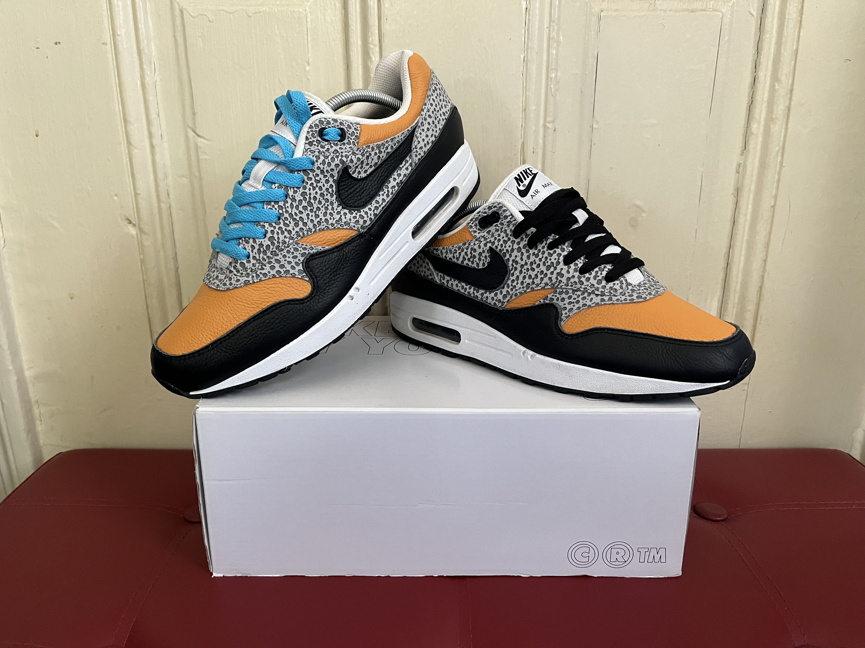 image of Nike By You (Air Max 1 Safari) Shoes in Black, Men's (Size 10.5)