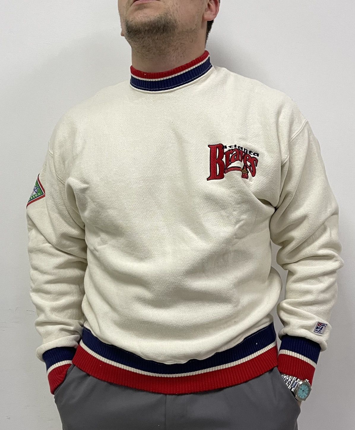 MLB 1992 The Game Atlanta Braves Grail Milk vintage Sweatshirt Size US L / EU 52-54 / 3 - 4 Thumbnail