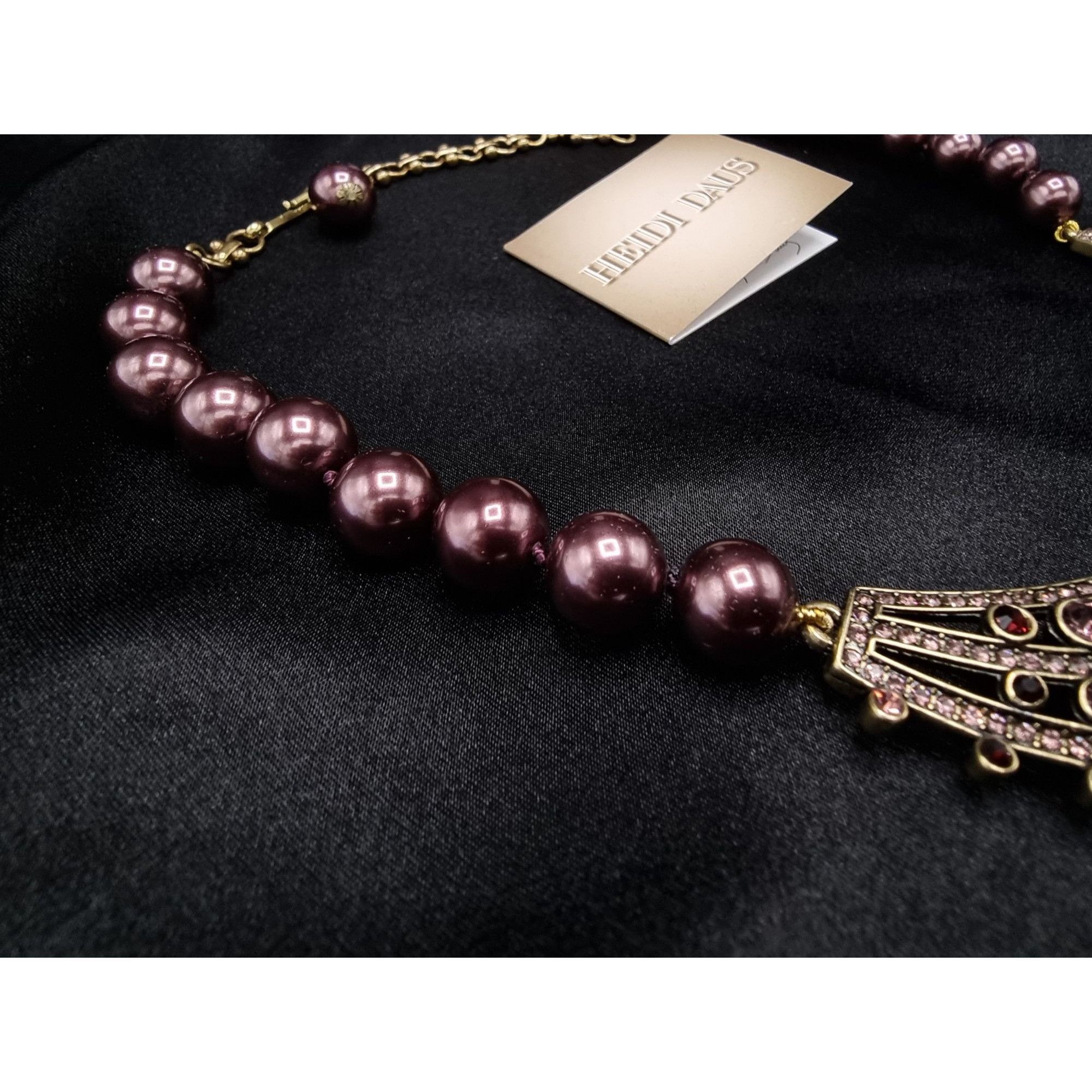 Vintage Heidi Daus Statement Necklace With Purple Beads & Intricate Size ONE SIZE - 5 Thumbnail