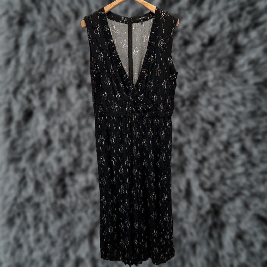 Madewell Madewell Floral Crop Wide Leg Jumpsuit Women's Black V-Neck Sleeveless Size 36" / US 14 / IT 50 - 1 Thumbnail