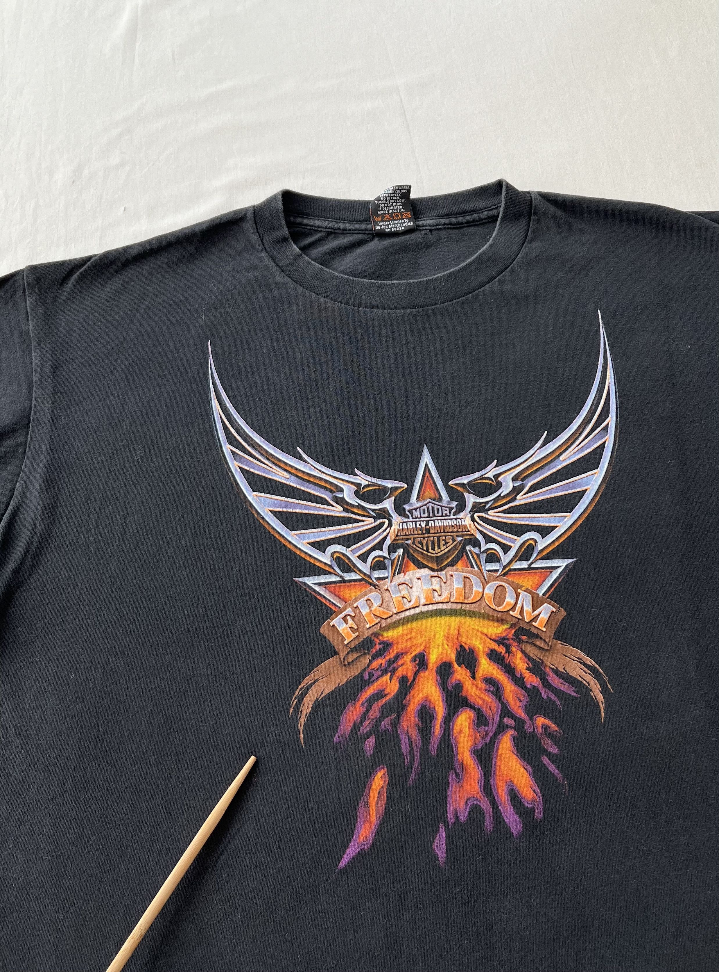 Harley Davidson Vintage 2000s Harley Davidson Fire Flame Freedom Alabama Tee Size US XL / EU 56 / 4 - 8 Thumbnail