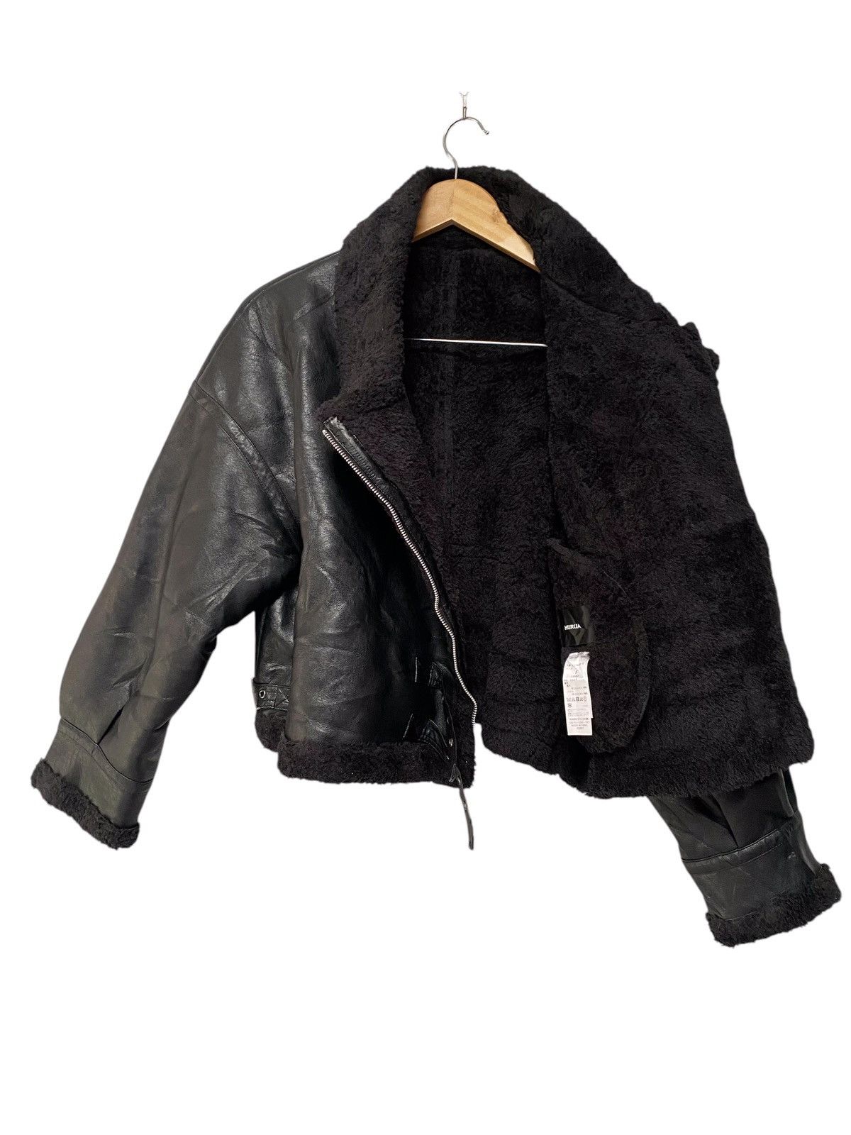Murua Japanese brand leather fur bikers jacket (j4)