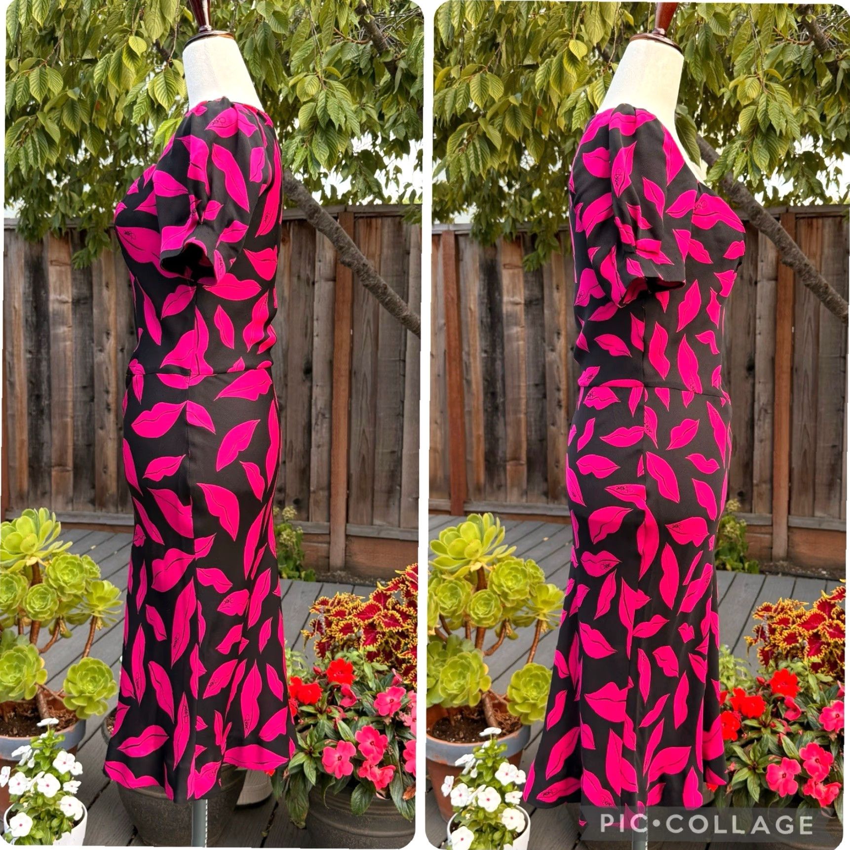 Diane von Furstenberg Diane von Furstenberg Silk Dotty Iconic Signature Midnight Kiss Lips Dress Sz 4 Size S / US 4 / IT 40 - 4 Thumbnail