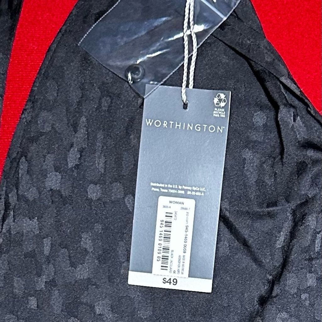 Worthington Worthington Black Jacquard Sleeveless Blouse Size 4XL / US 24-26 - 5 Thumbnail