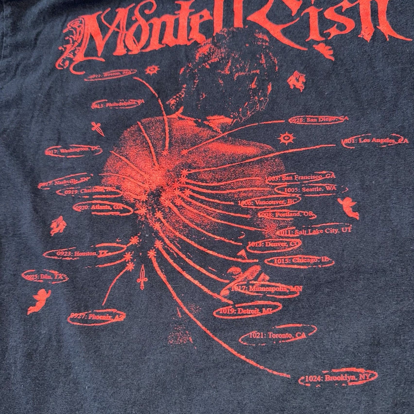 Gildan Montell Fish Charlotte Tour T Shirt Black Size Medium Double Sided Concert Shirt Size US M / EU 48-50 / 2 - 5 Thumbnail