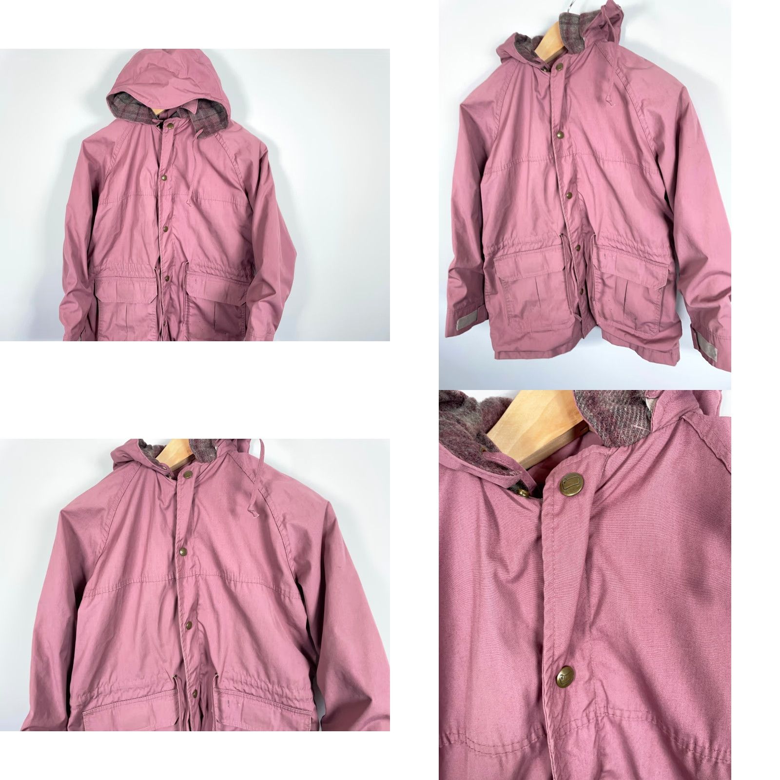 Vintage VINTAGE Woolrich Jacket Women's M Wool Lined Hooded Parka Full Zip Removable Hood Pockets 80s 90s Pink Size M / US 6-8 / IT 42-44 - 9 Thumbnail