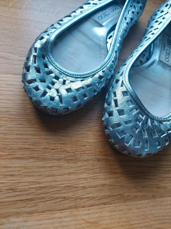 Jimmy Choo Jimmy Choo silver leather ballet flats 2.5 Size US 4.5 / IT 34.5 - 4 Thumbnail