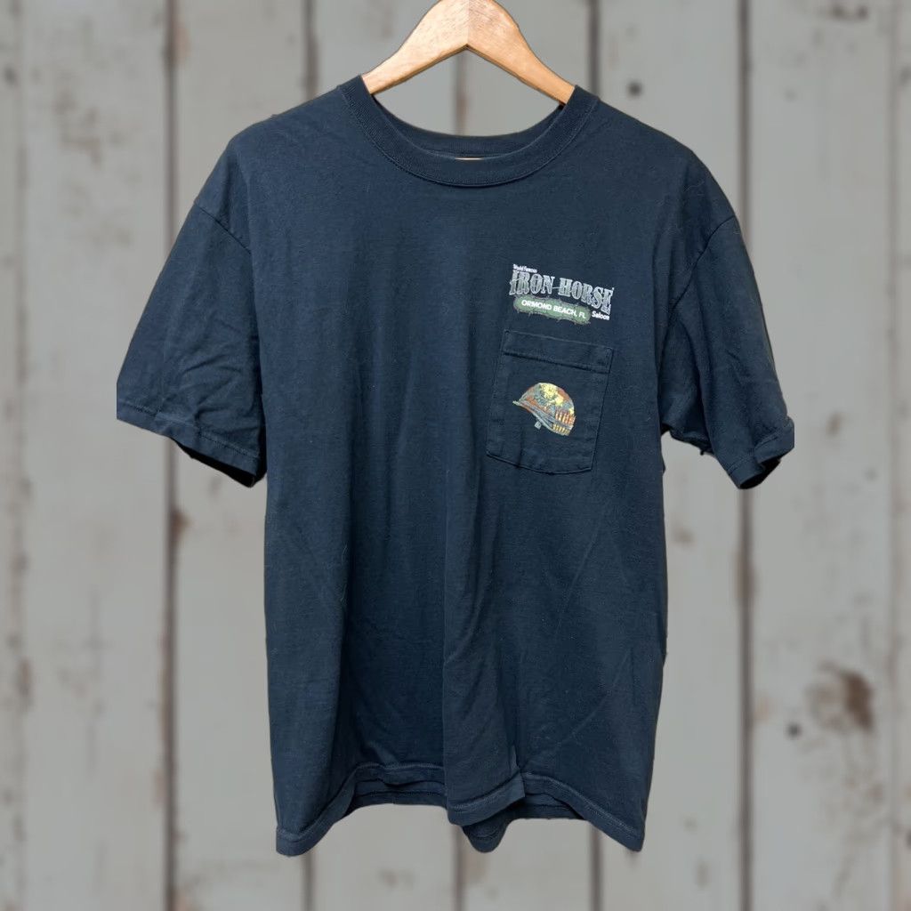 Vintage VINTAGE VTG 2004 Iron Horse Saloon Bike Week Large Veteran Black Motorcycle T-Shirt Mens L Cotton Graphic Print Back Size US L / EU 52-54 / 3 - 1 Thumbnail