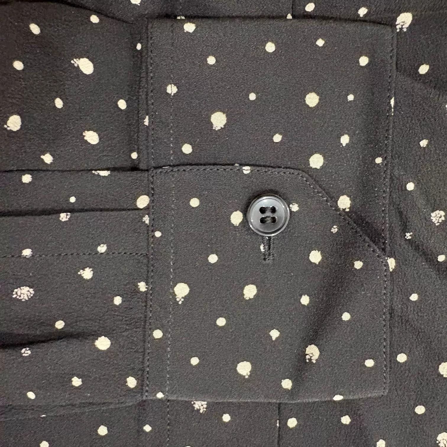 Saint Laurent Paris YSL Black & White Polka Dot Longsleeve Shirt 38 New Size US S / EU 44-46 / 1 - 6 Thumbnail