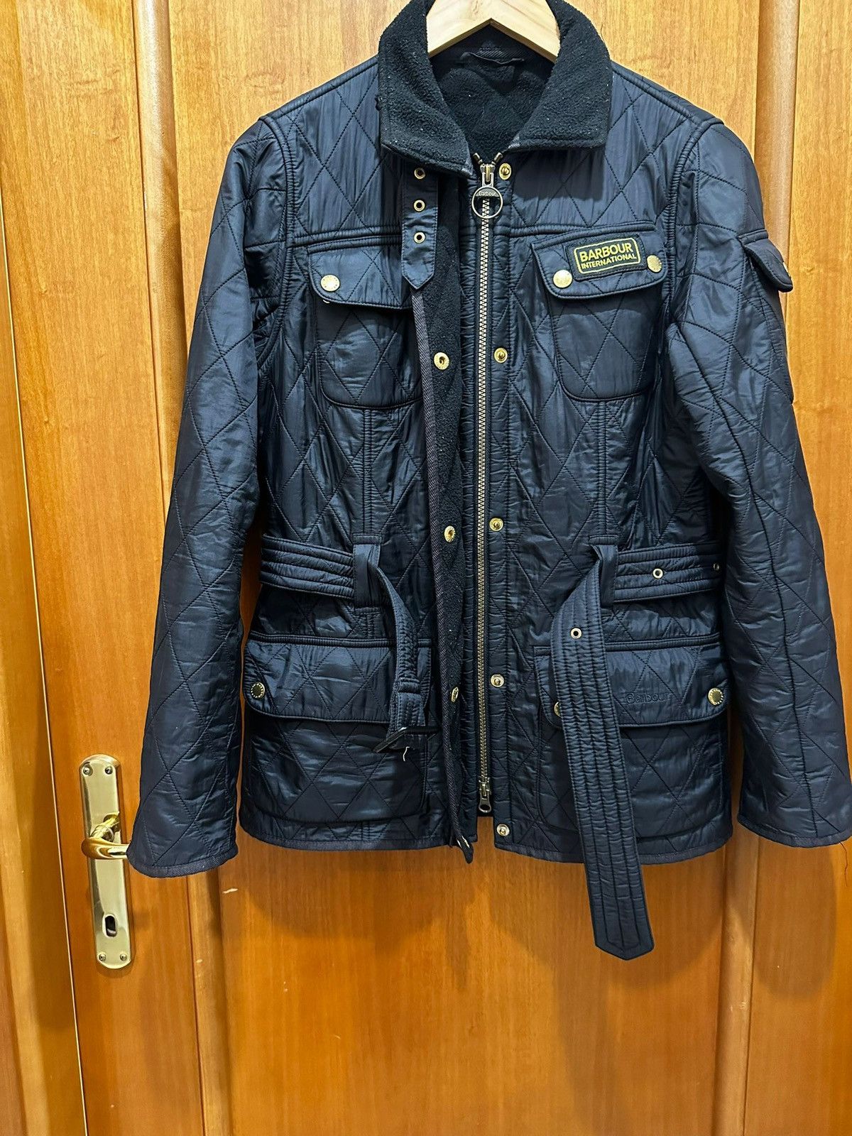 Image of Barbour Belted Jacket in Black, Women's (Size Small)