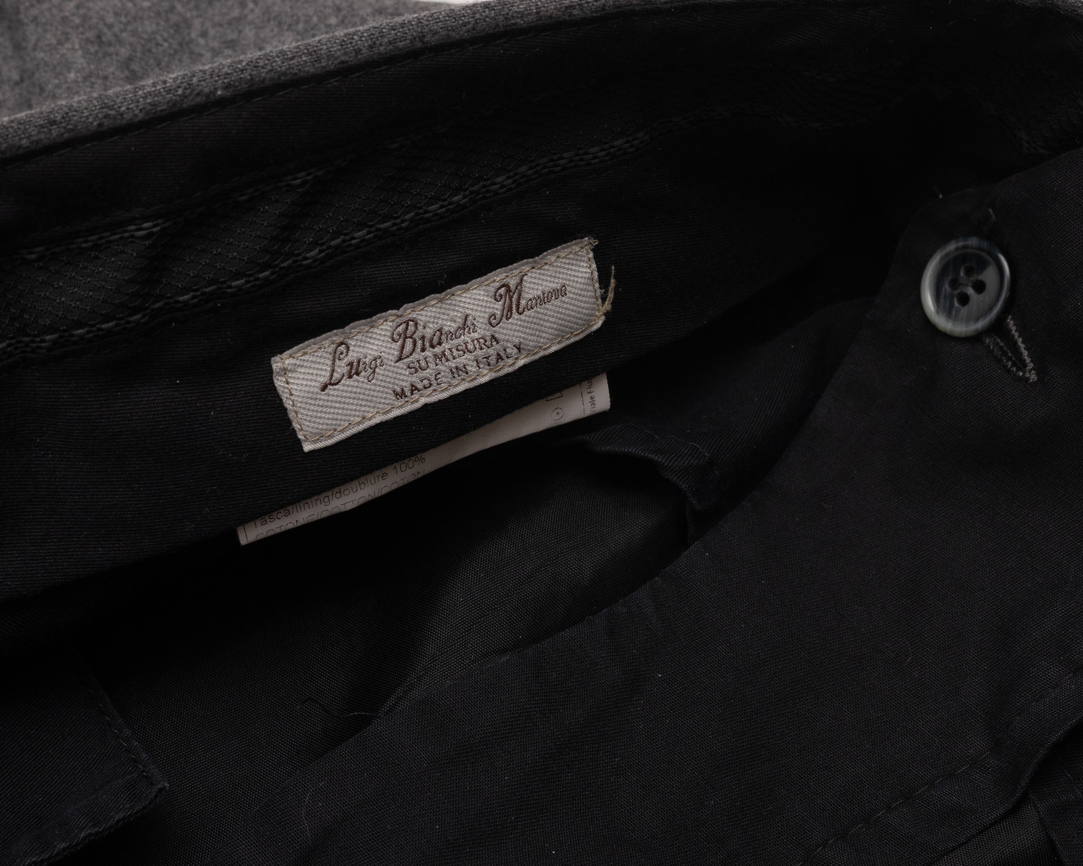 Luigi Bianchi LUIGI BIANCHI MANTOVA Grey Wool Wide Pleated Trosers Size US 34 / EU 50 - 4 Thumbnail