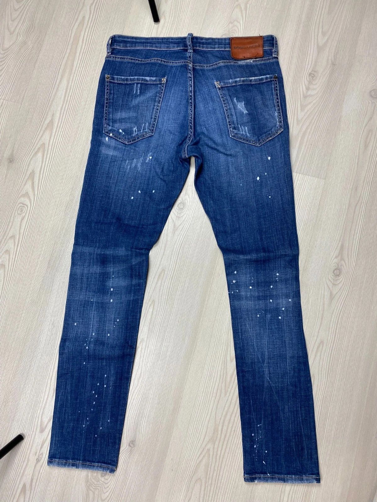 Dsquared2 Dsquared2 Blue Slim Fit Distressed Jeans Paint Splatter Size US 32 / EU 48 - 2 Thumbnail