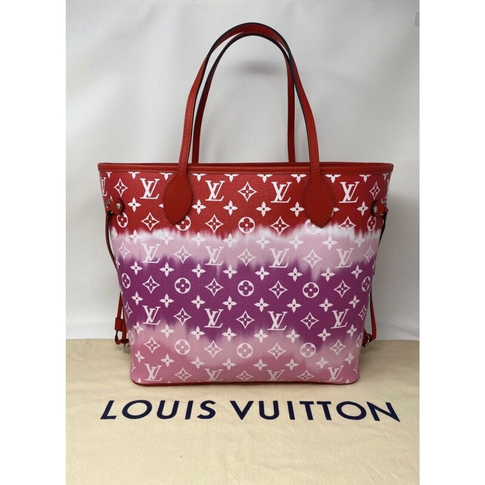 Louis Vuitton Louis Vuitton Neverfull Tote MM Pink/Red/White Canvas Size ONE SIZE - 5 Thumbnail