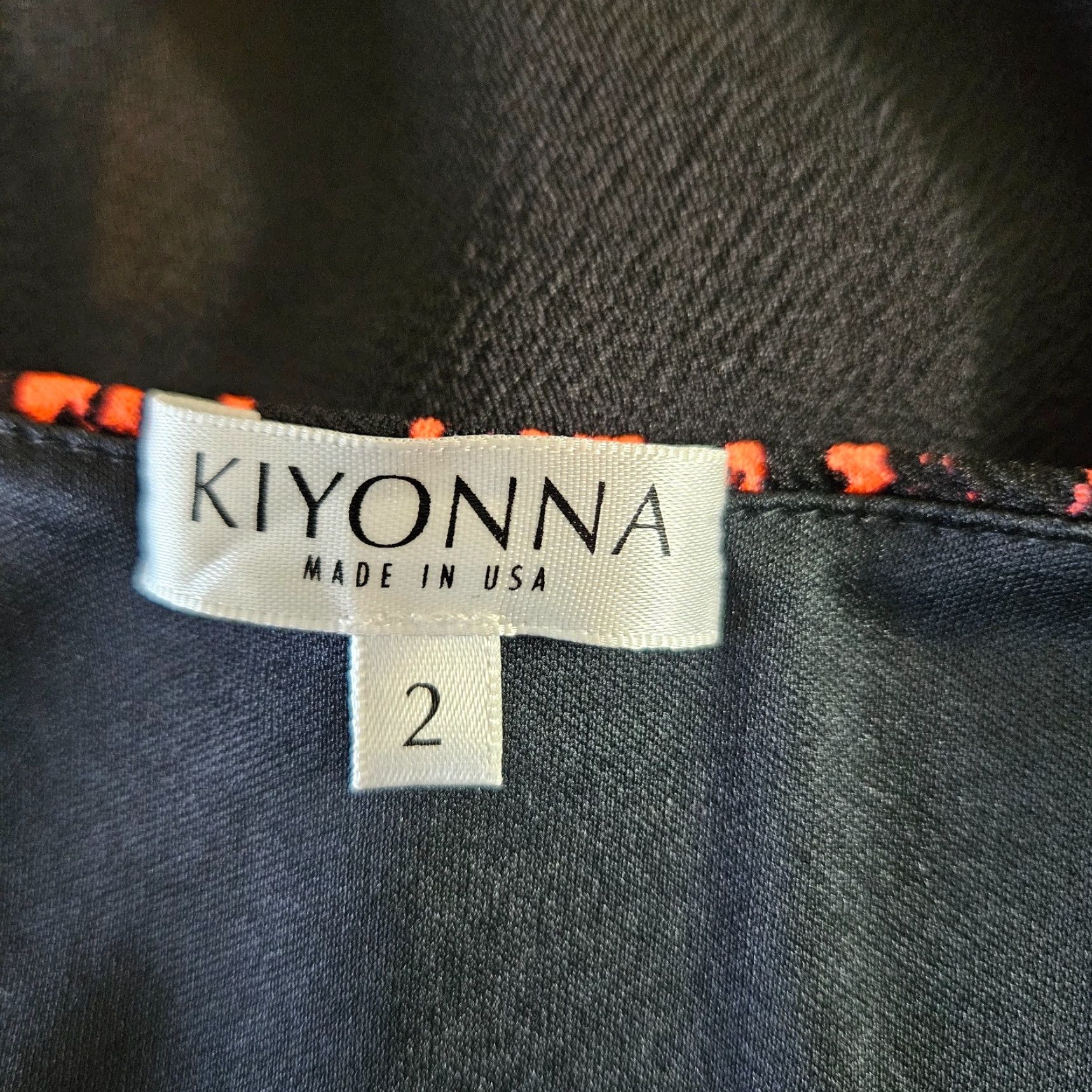 Vintage Kiyonna Womens Dress 2X Black Orange V-Neck Half Sleeves Midi A-Line Pullover Vintage: No (but avoid adding extra) Size XXL / US 16-18 / IT 52-54 - 5 Thumbnail