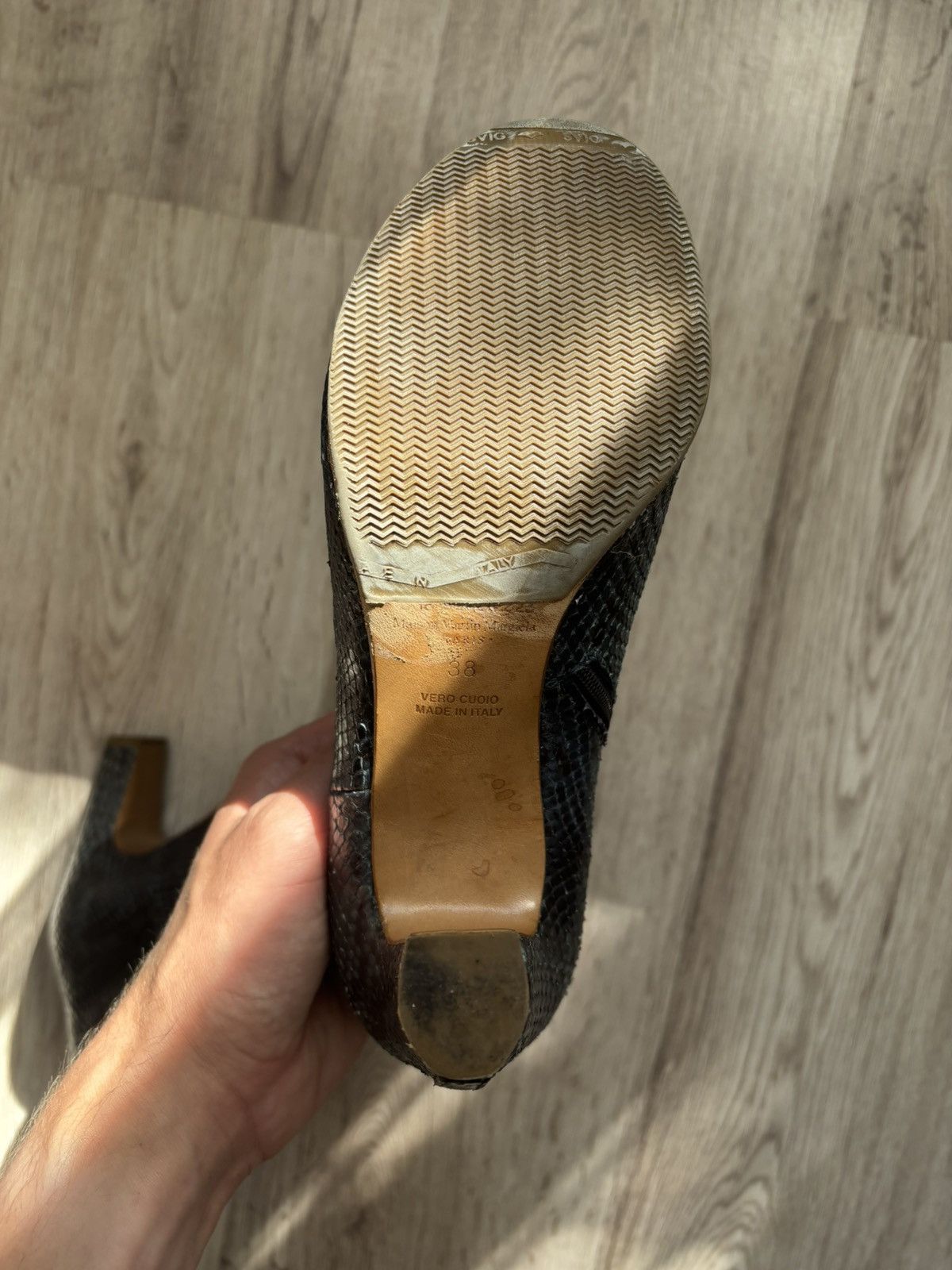Maison Margiela Maison Martin Margiela Line 22 Snake Print Peep Toe Ankle Size US 8 / IT 38 - 16 Thumbnail