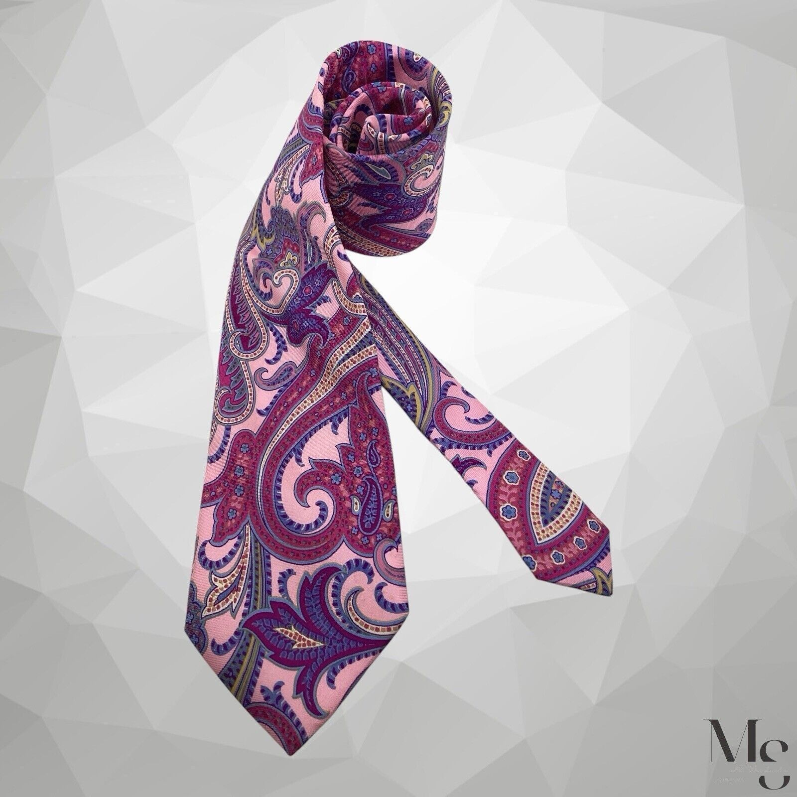Designer ASCOT XL Pink Paisley Luxury Silk Tie Hand Sewn In Germany 6 Size ONE SIZE - 1 Thumbnail