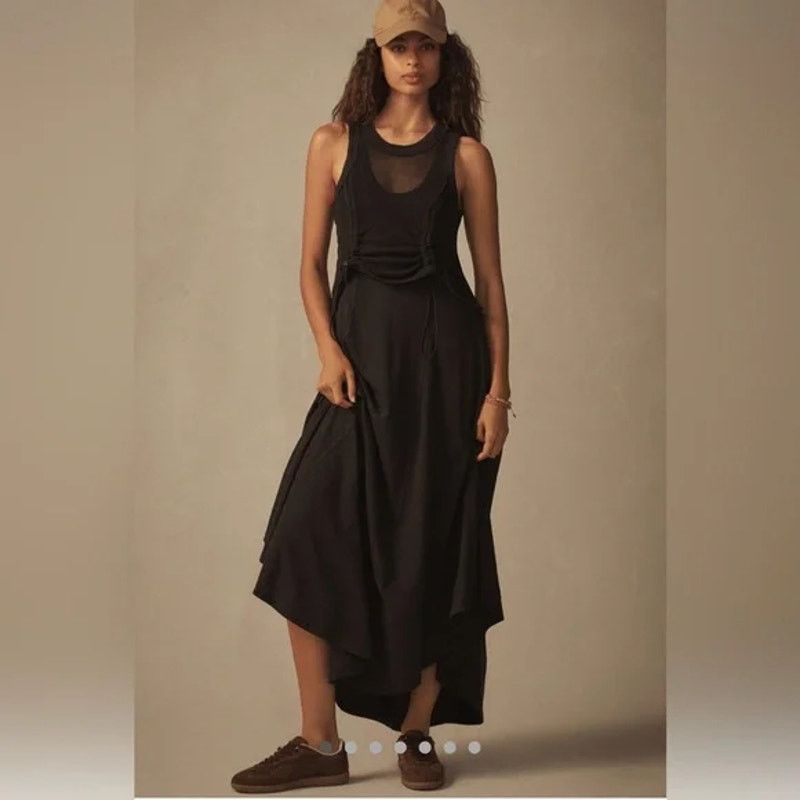 Anthropologie Daily Practice Anthropologie Black Forward Line Midi Dress Size M / US 6-8 / IT 42-44 - 1 Thumbnail