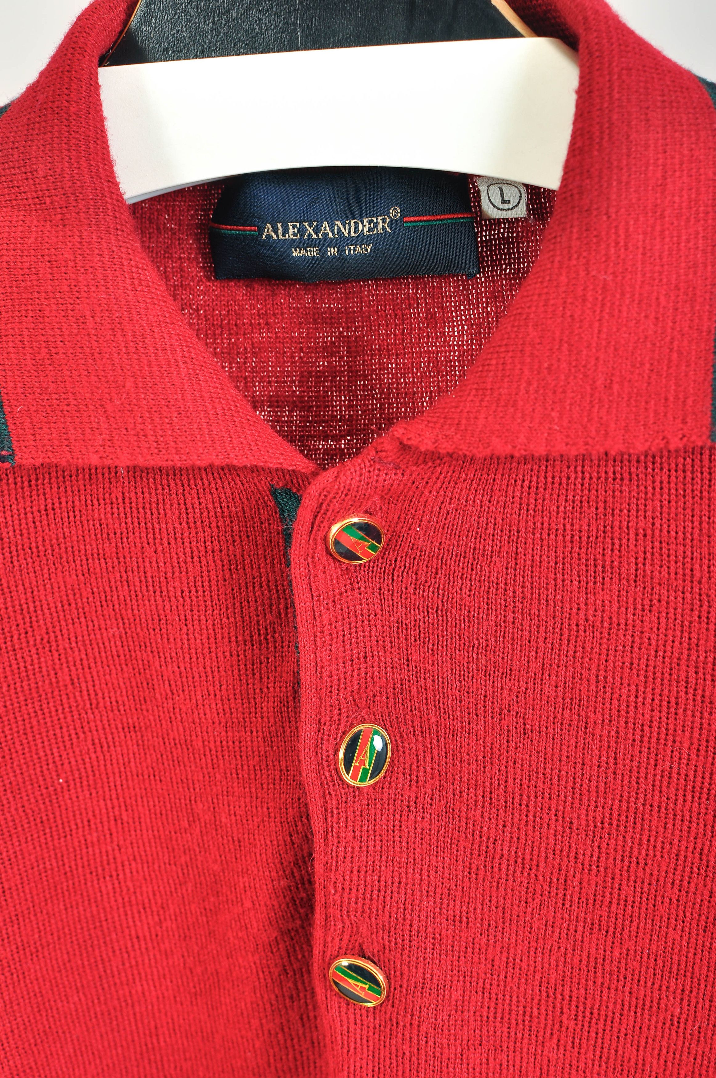 Other Vintage 80s polo sweater in maroon Size US L / EU 52-54 / 3 - 2 Thumbnail