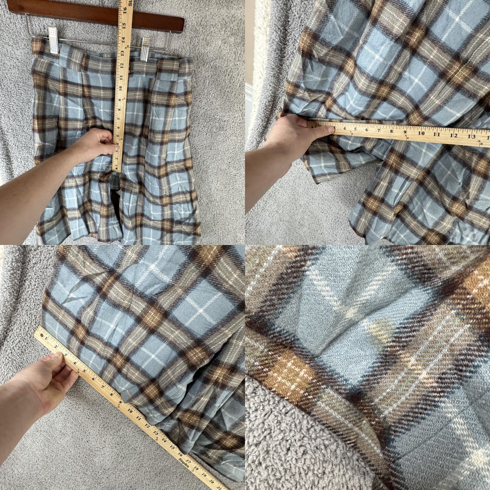Vintage VINTAGE Cambridge Dry Goods Shorts Womens 10 Blue Plaid Wool Bermuda Pleated Size 32" / US 10 / IT 46 - 8 Thumbnail
