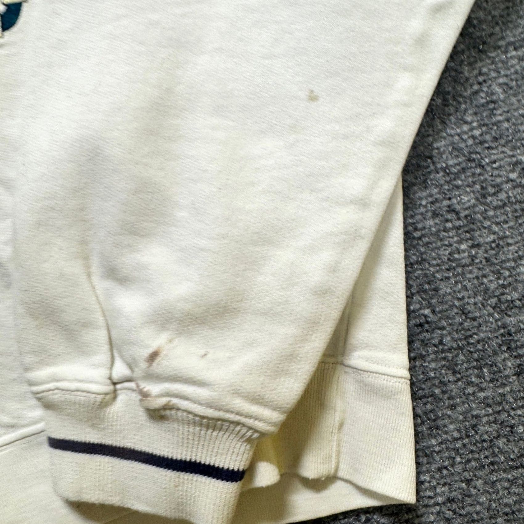 The Unbranded Brand VINTAGE Sweatshirt Men L White 100% Cotton Point West Nautical Gear Stained Size US L / EU 52-54 / 3 - 6 Thumbnail