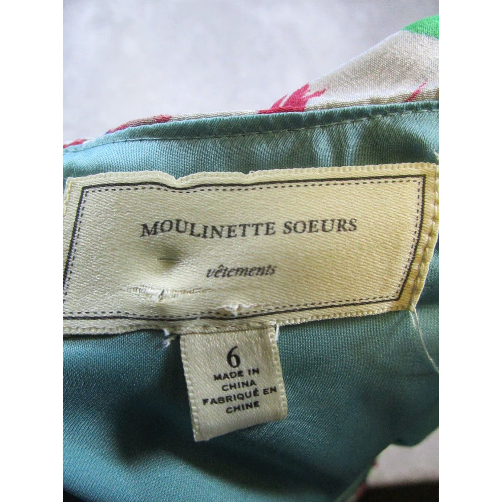 Soeur Moulinette Soeurs Dress Womens 6 Green Blue Red Floral Halter Silk Blouson Size M / US 6-8 / IT 42-44 - 3 Thumbnail