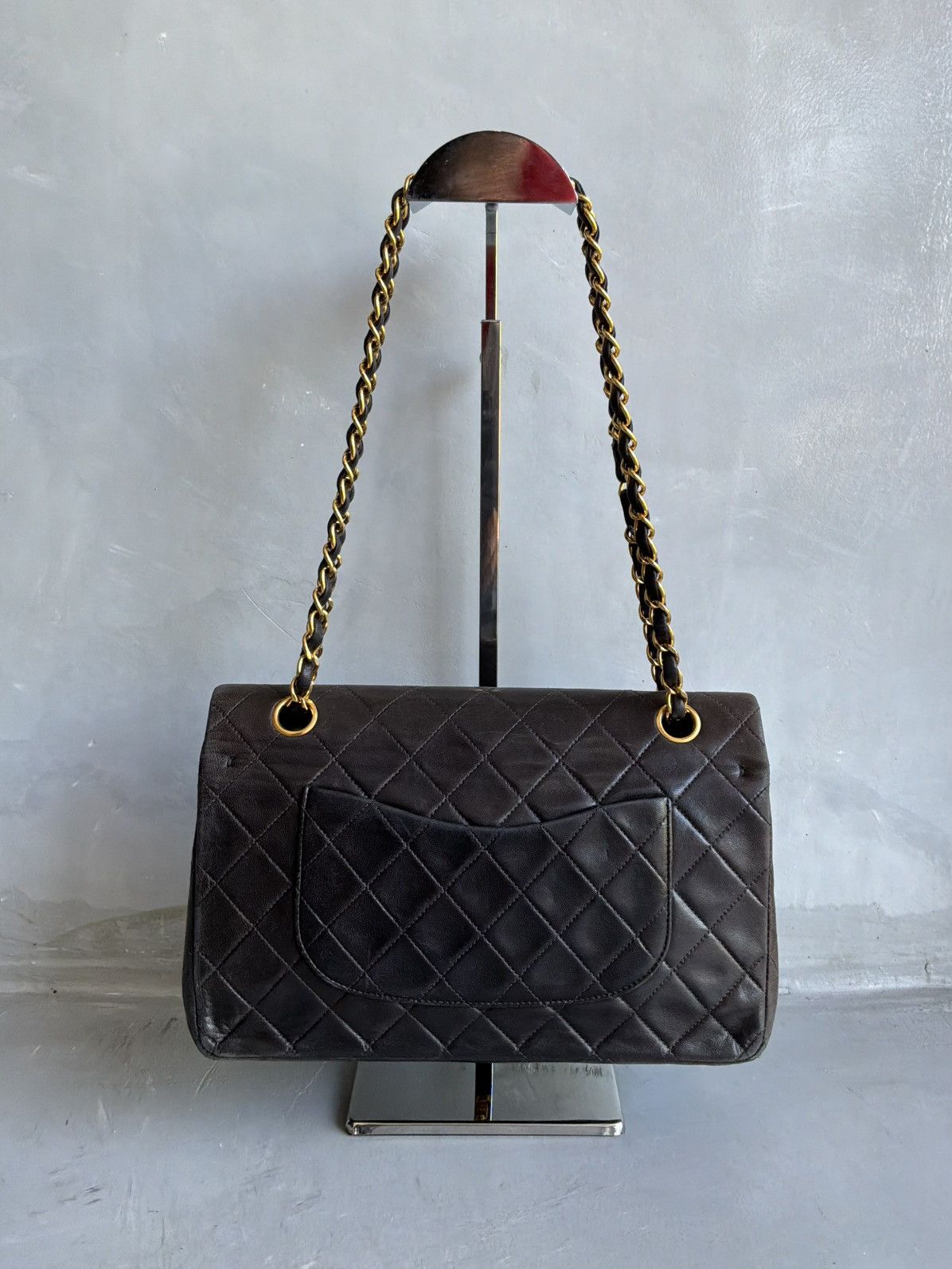 Chanel Old Chanel - Medium Dark Brown Double Flap GHW Shoulder Bag Size ONE SIZE - 3 Thumbnail