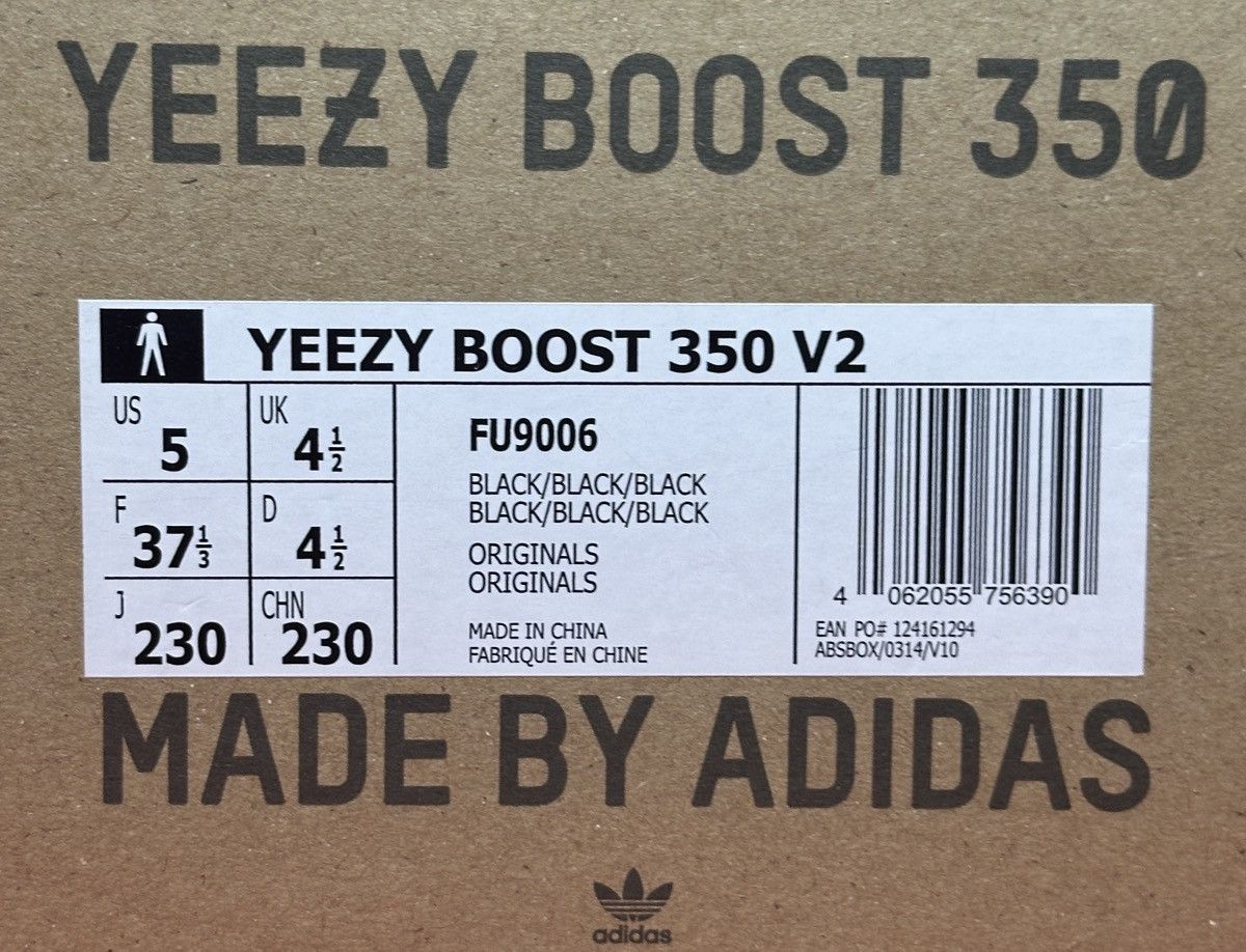 Yeezy Size 5 - Adidas Yeezy Boost 350 V2 Low Black Non-Reflective Size US 5 / EU 37 - 7 Thumbnail